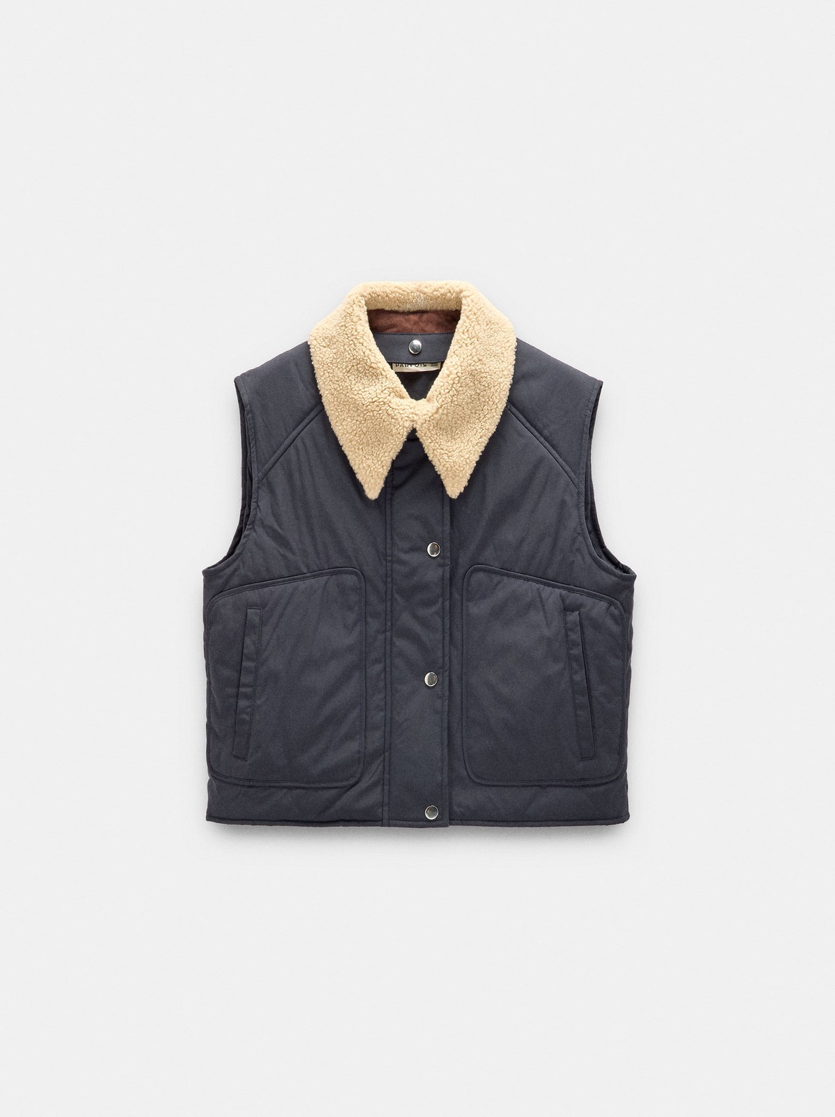 팔포이즈 퍼 카라 퀼팅 크롭 베스트 250139 NAVY