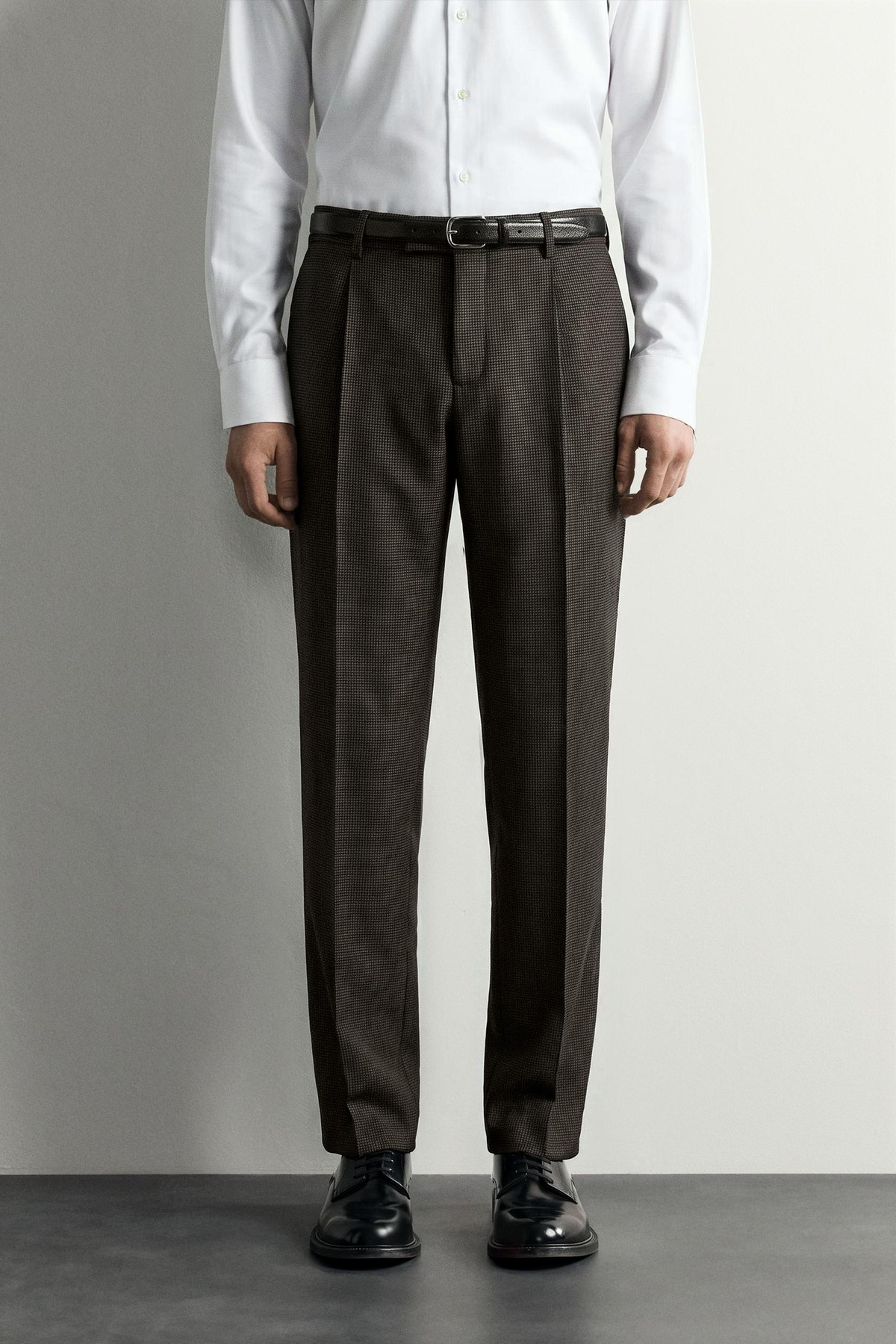 자라 하운드투스 울 레귤러 정장 팬츠 1071/299/099 BLACK / BROWN