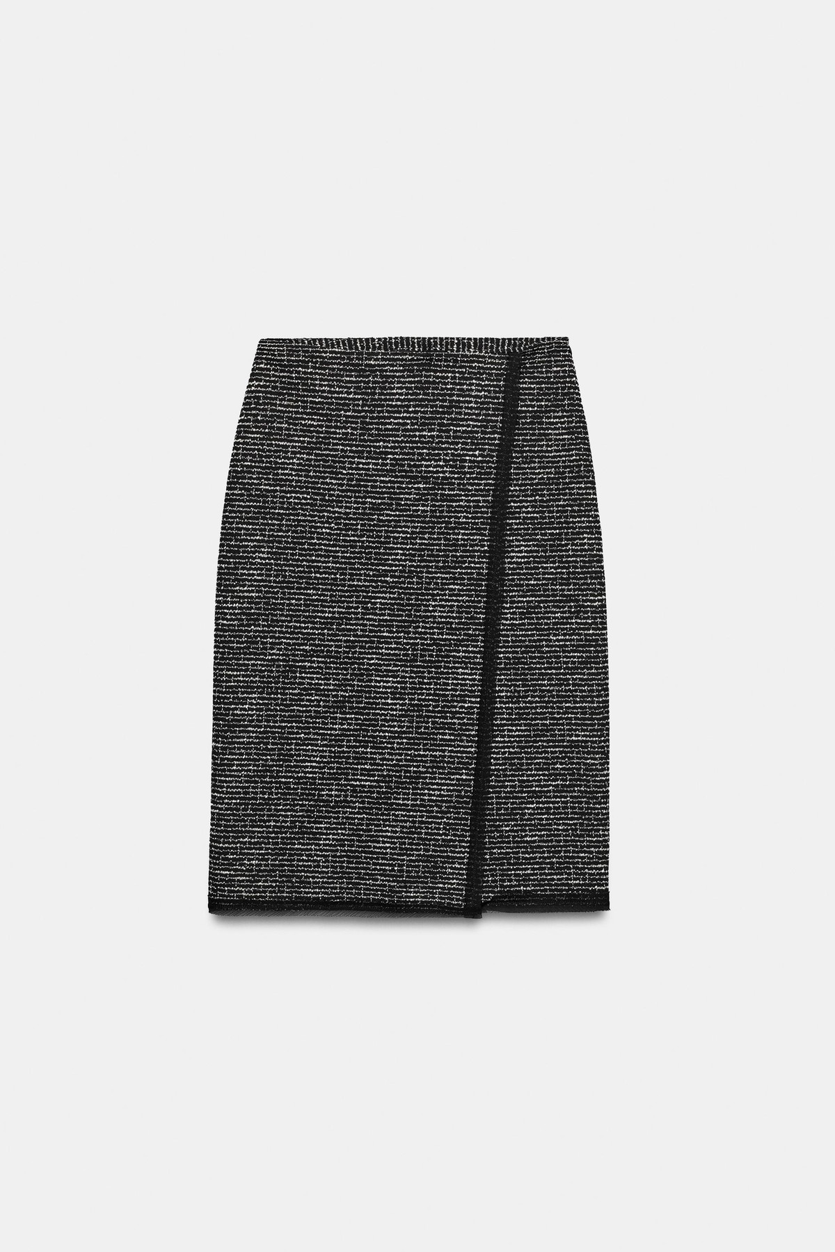 자라 텍스처 랩 미디 스커트 3897/188/084 BLACK / WHITE