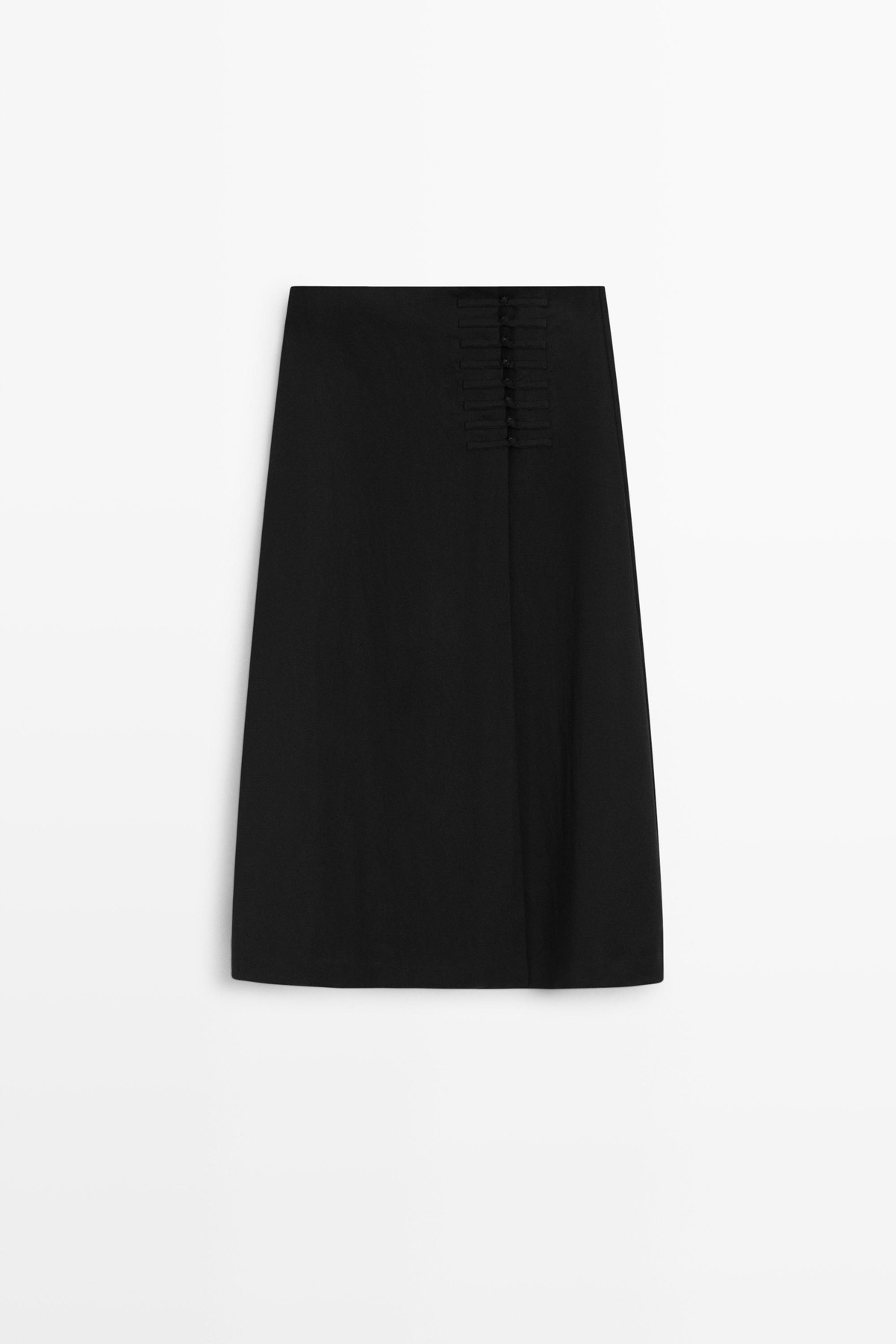 마시모두띠 버튼 스트레이트 미디 스커트 5791/510 BLACK