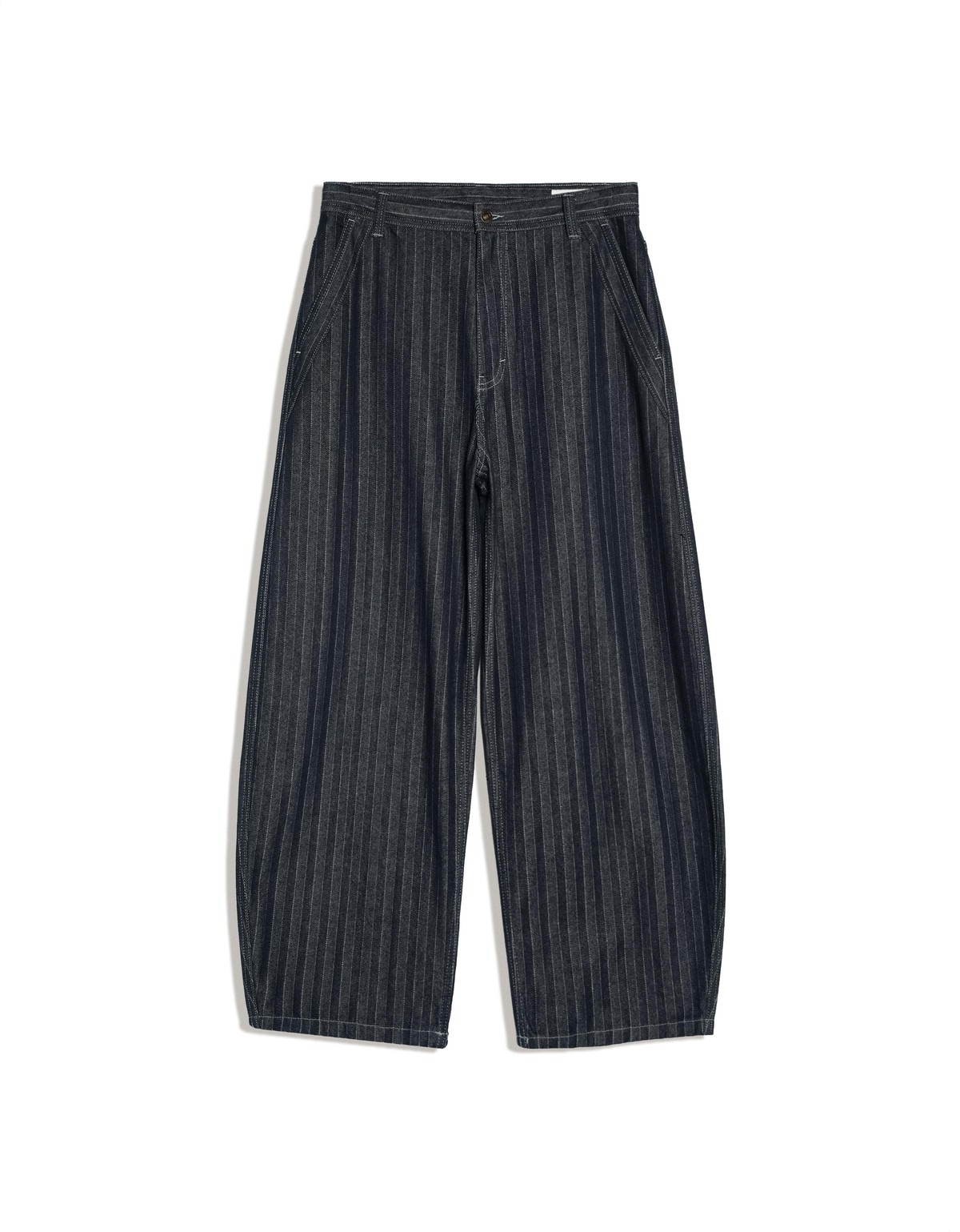 버쉬카 스트라이프 텍스처 배기핏 청바지 2816/156 NAVY