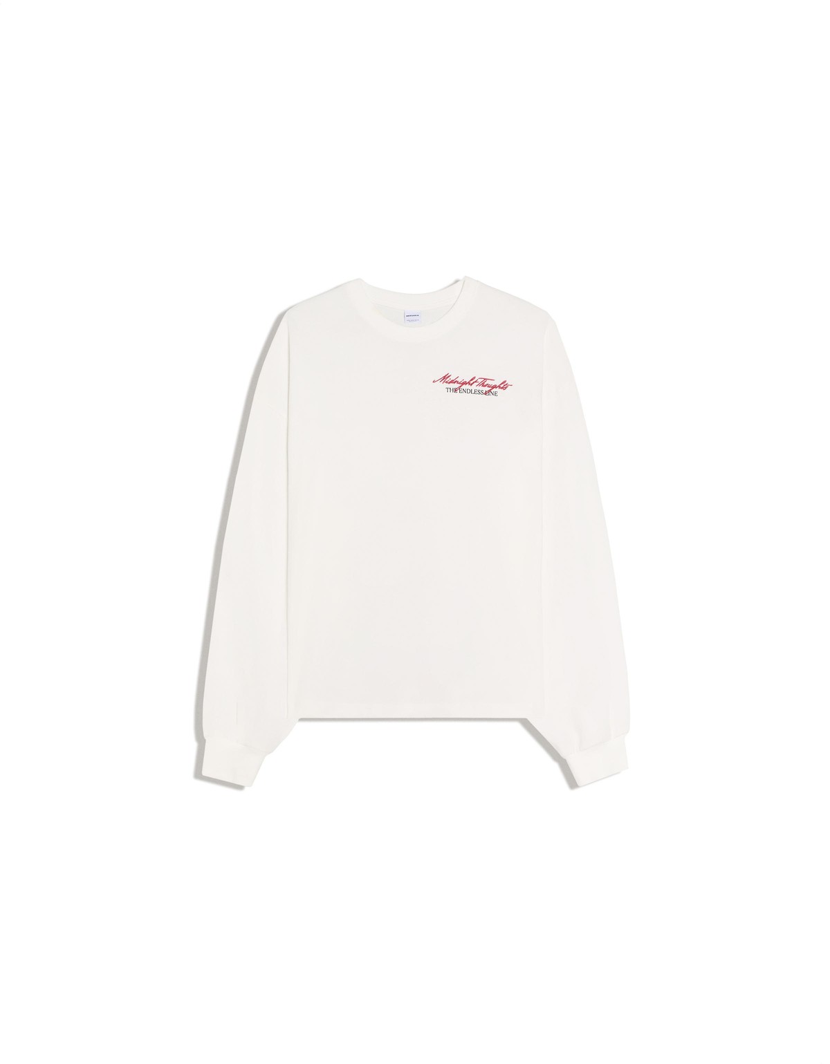 버쉬카 그래픽 프린트 크루넥 긴팔 티셔츠 3622/116 WHITE