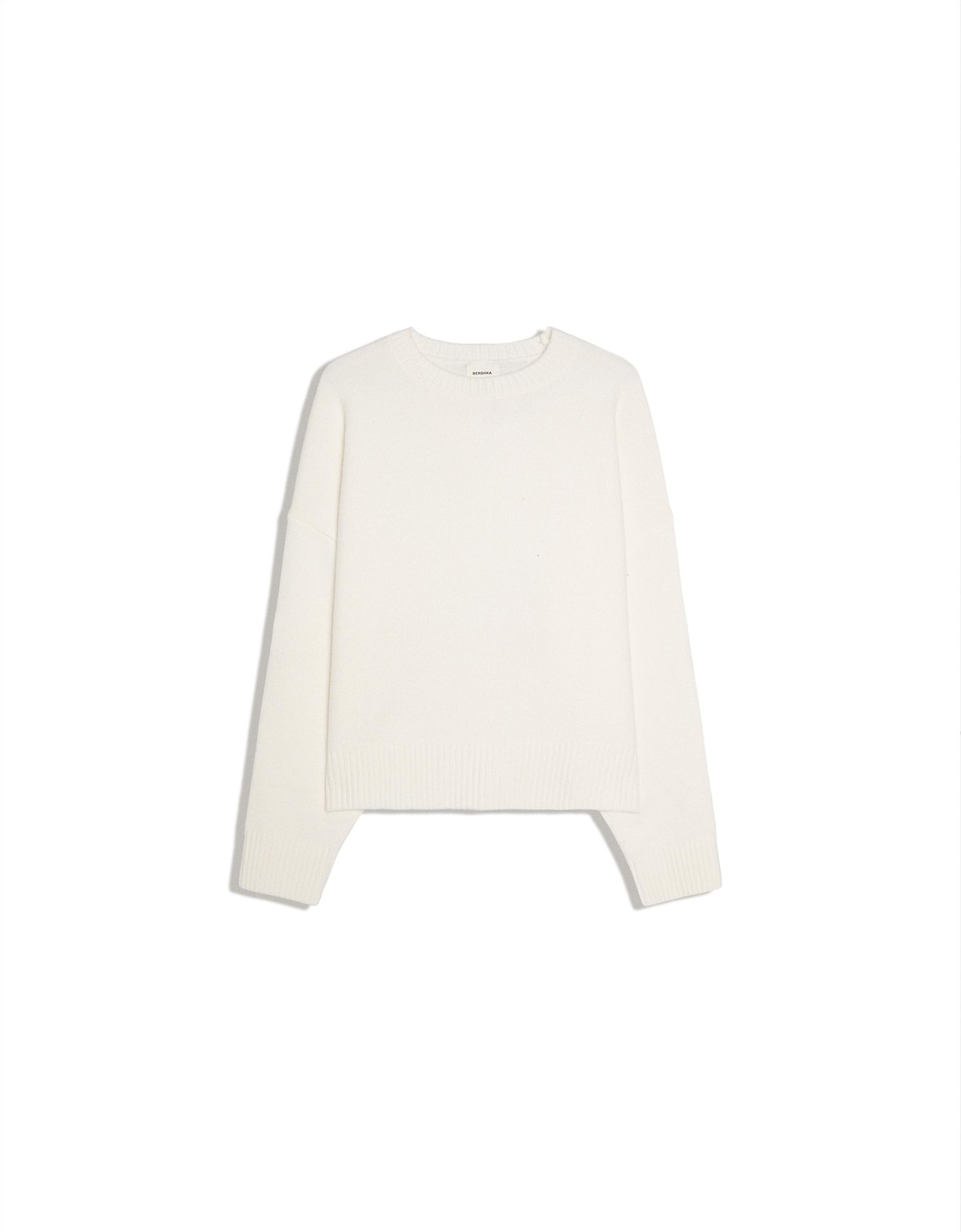 버쉬카 박시 라운드넥 긴팔 니트 스웨터 2348/376 WHITE