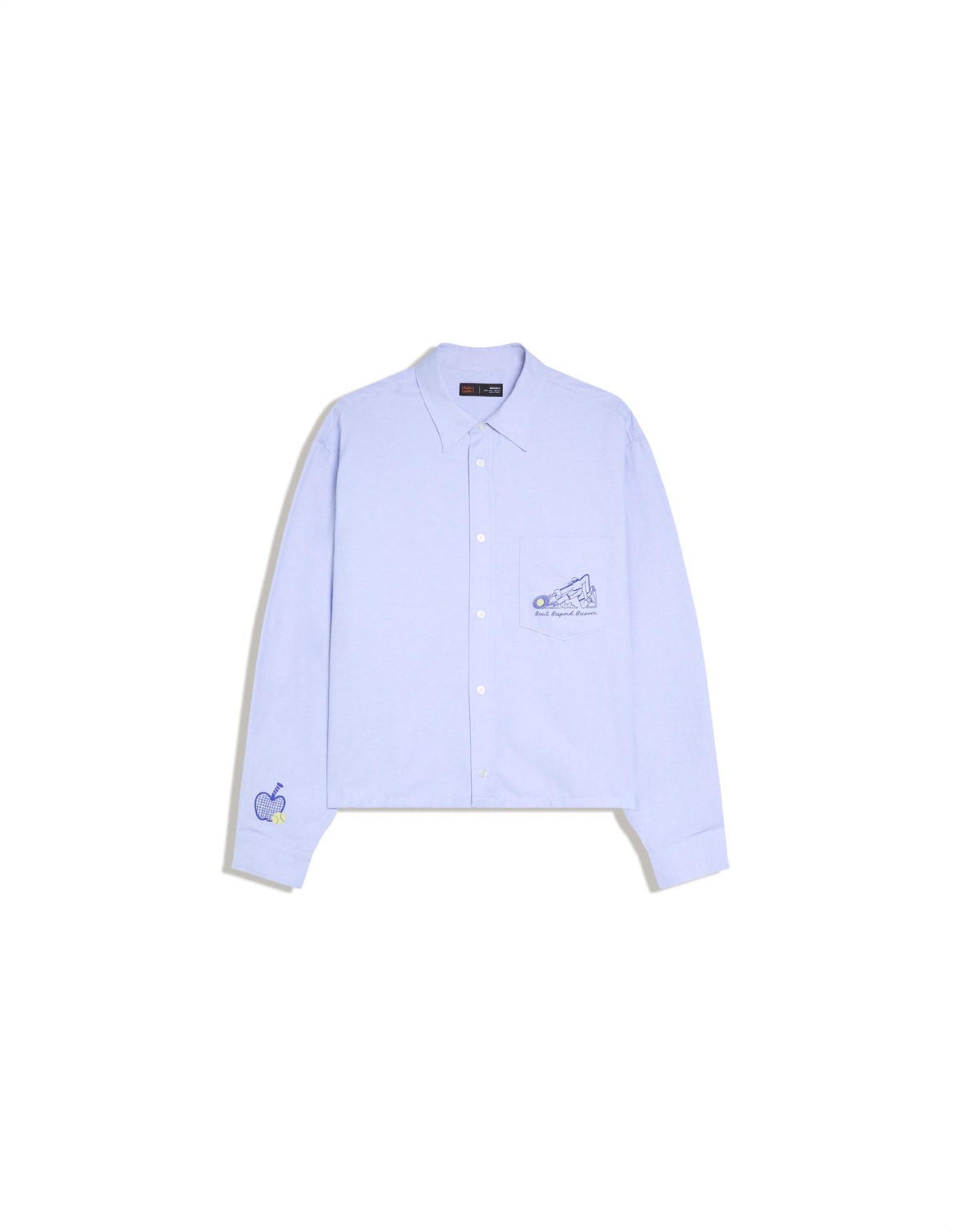 버쉬카 자수 포켓 크롭 긴팔 셔츠 4348/054 LIGHT BLUE