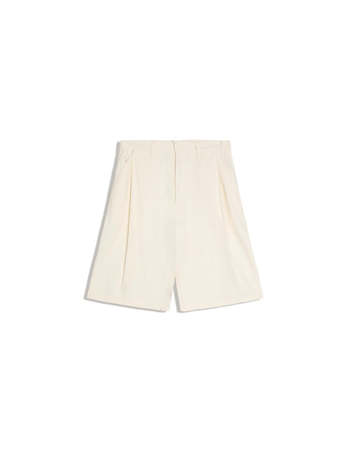 버쉬카 수퍼 배기핏 린넨 반바지 3308/053 OFF WHITE