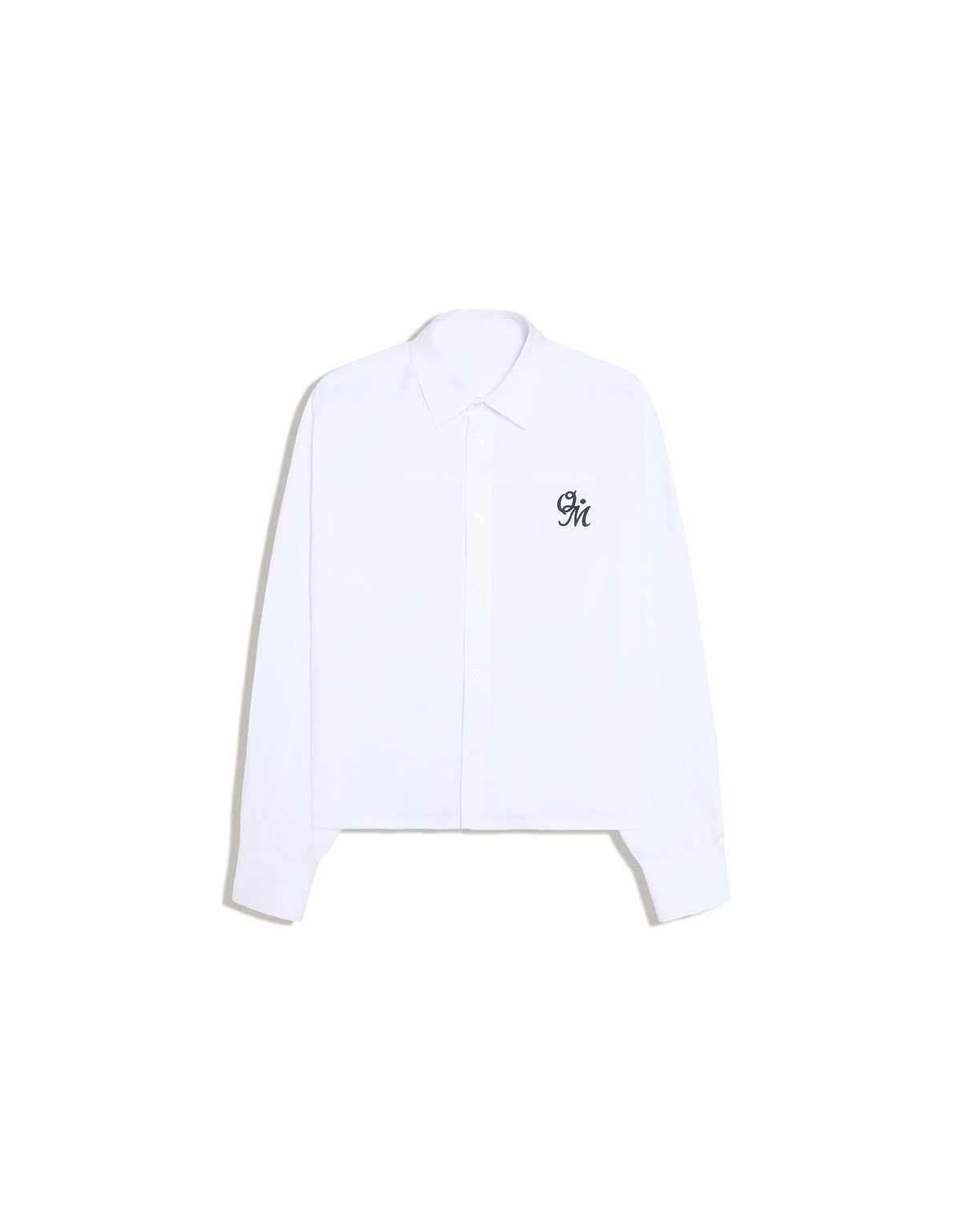 버쉬카 로고 자수 크롭 긴팔 셔츠 3074/054 WHITE