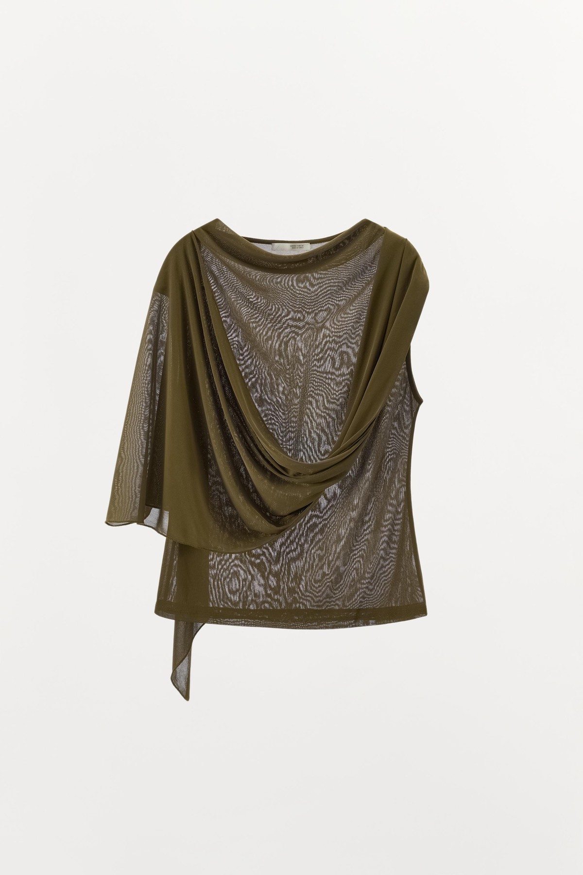 자라 드레이프 비대칭 반팔 탑 1165/789/515 OLIVE GREEN