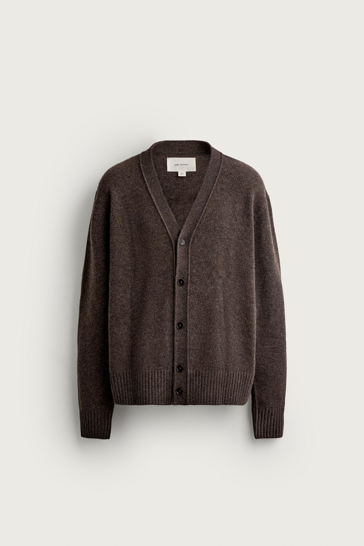 자라 레귤러핏 캐시미어 브이넥 카디건 2893/359/724 BROWN MARL