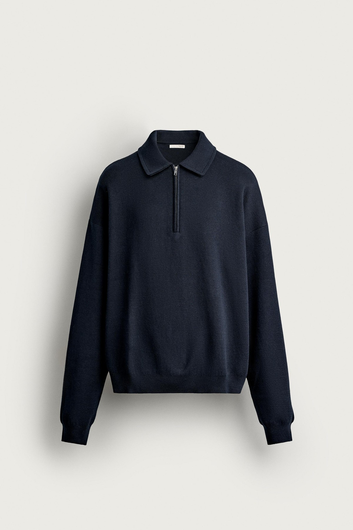 자라 지퍼넥 니트 긴팔 폴로셔츠 4696/306/422 DARK NAVY