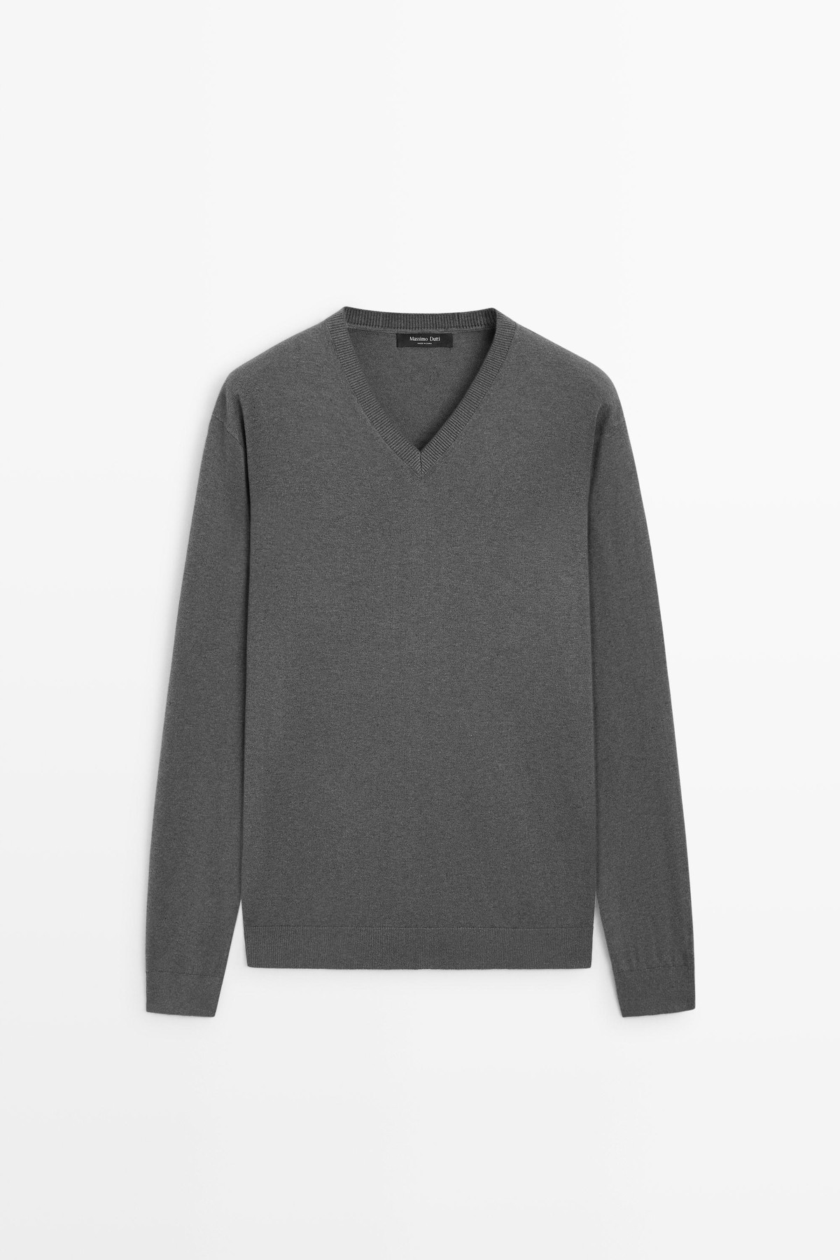 마시모두띠 코튼 혼방 V넥 니트 스웨터 1420/227 MEDIUM GREY