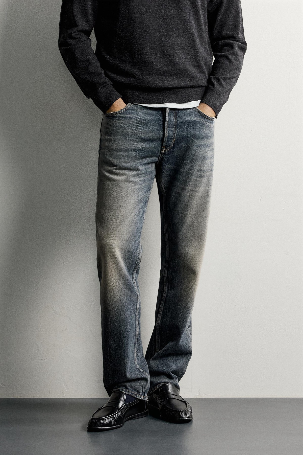 자라 레귤러핏 스트레이트 데님 팬츠 5359/355/485 BLUE / GREY