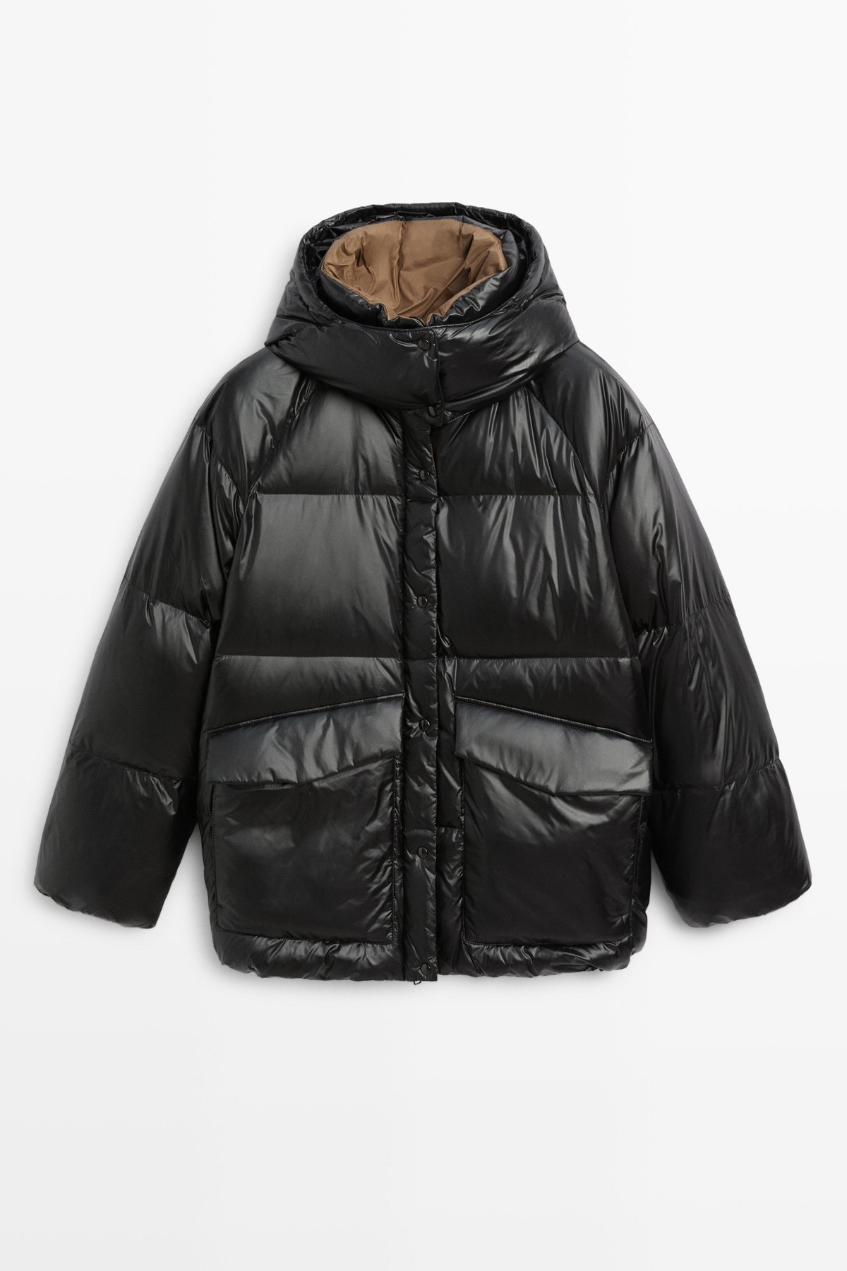 마시모두띠 포켓 후드 다운 패딩 자켓 6731/844 BLACK