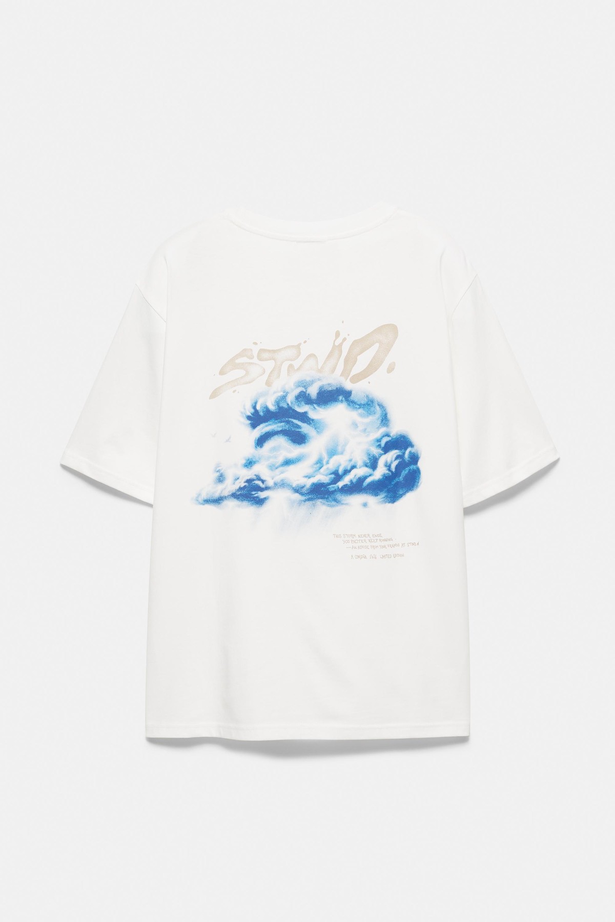 풀앤베어 오버핏 그래픽 라운드넥 반팔 티셔츠 7232/552 OFF WHITE