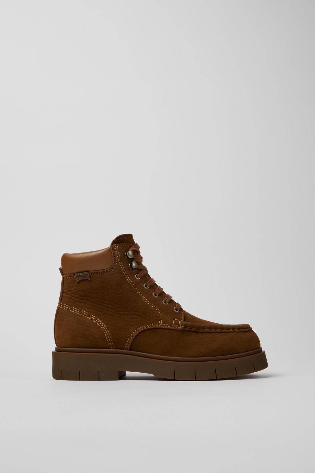 캠퍼 누벅 레더 레이스업 앵클 부츠 K400856-003 BROWN