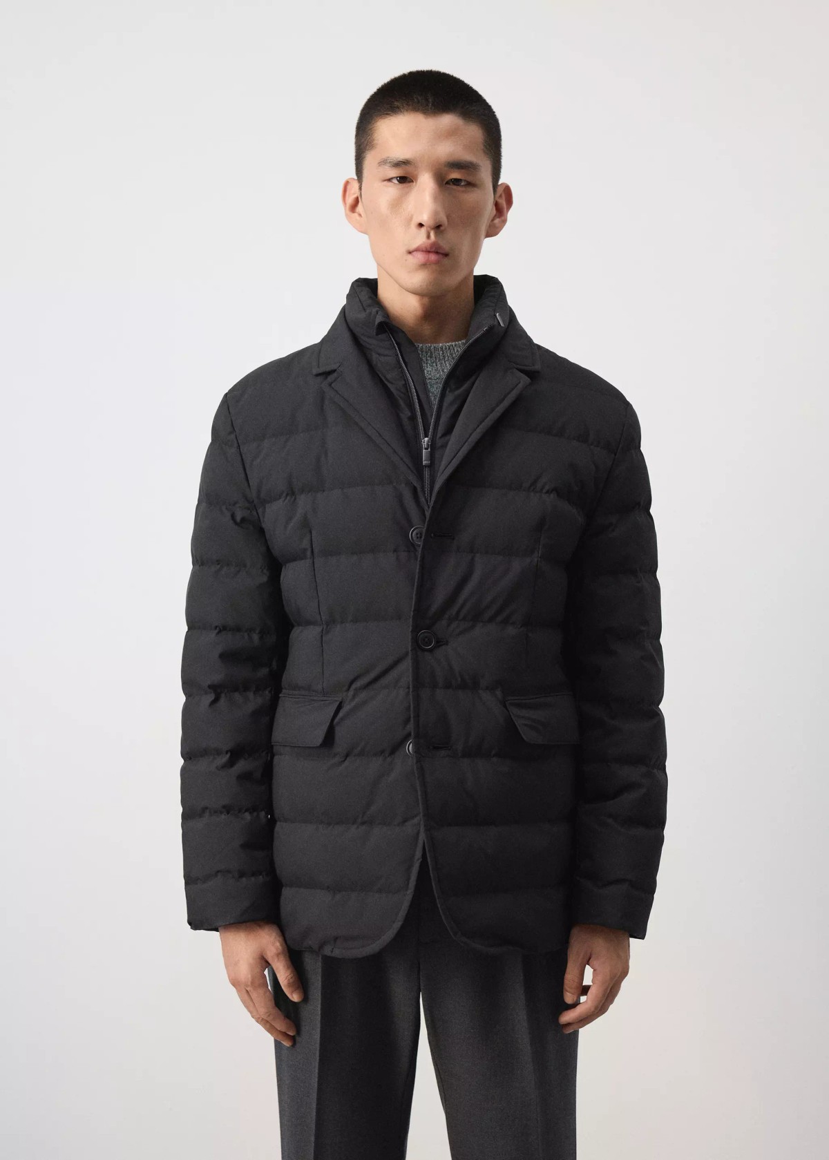 망고 발수 패딩 아노락 자켓 37007886_99 NEGRO