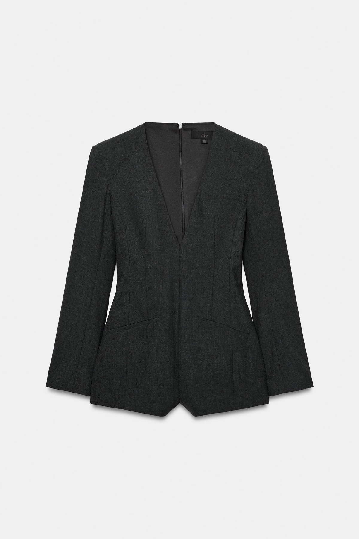자라 숄더패드 브이넥 점프수트 4772/246/922 DARK GREY