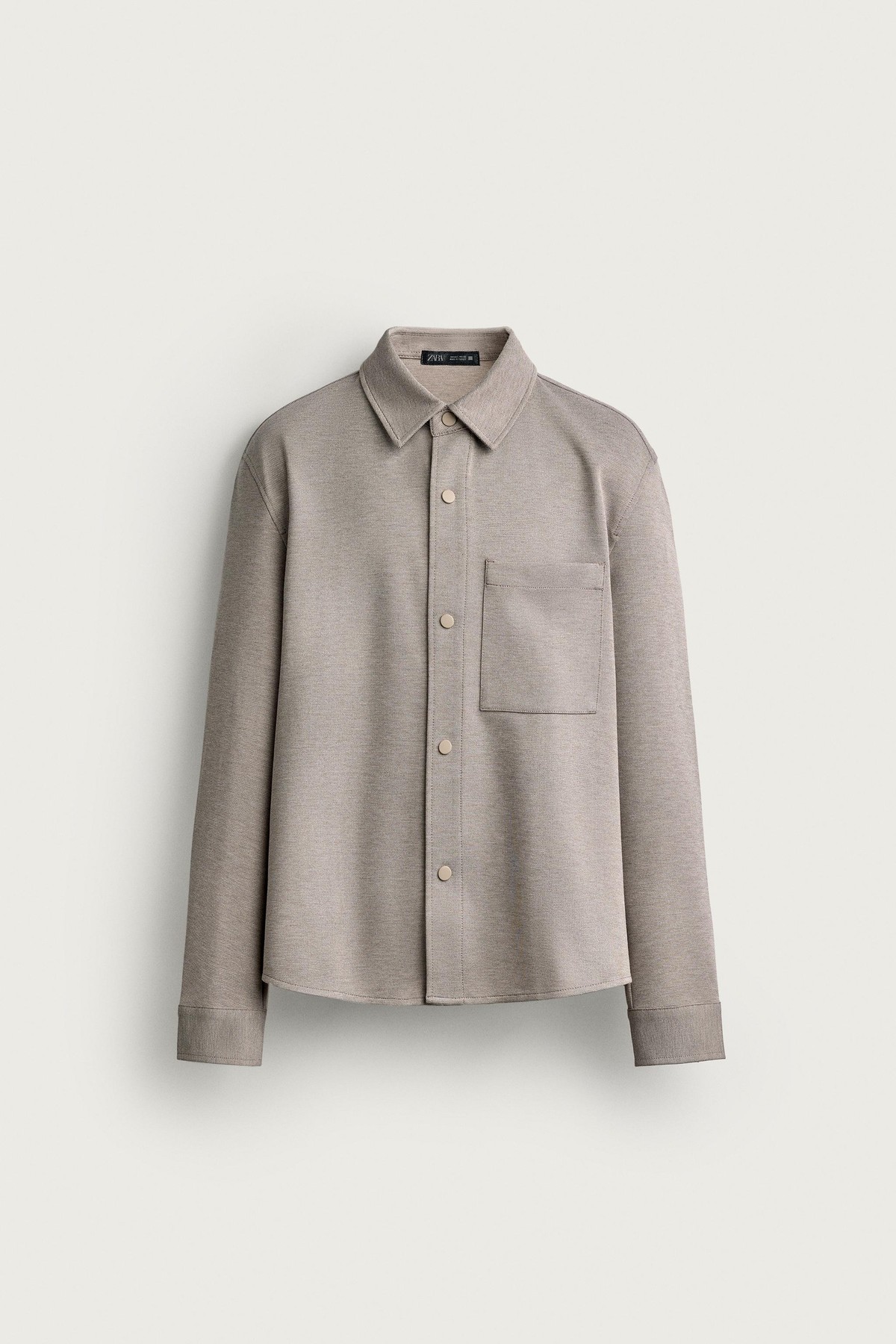 자라 논아이론 컴포트 스냅 오버셔츠 7484/895/709 DARK TAN