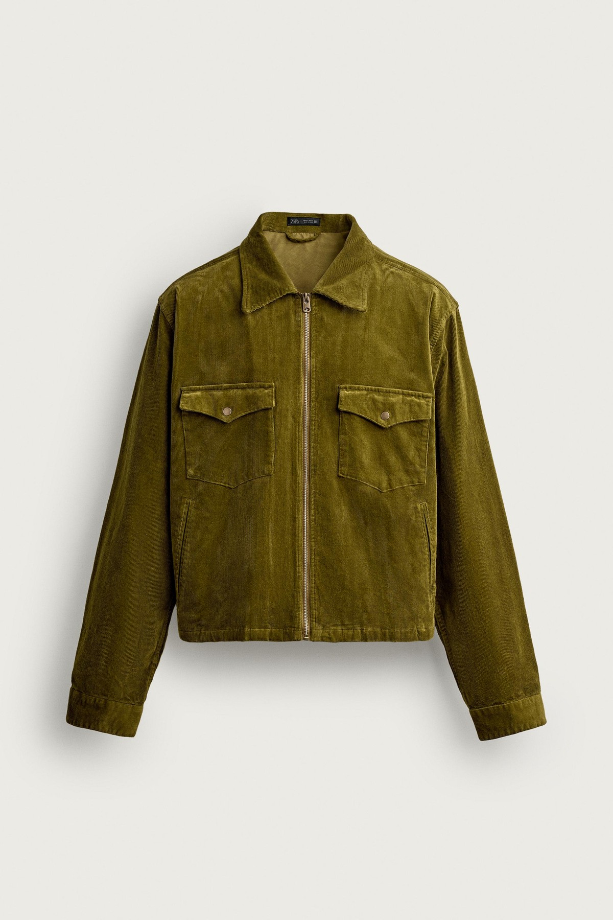 자라 크롭 코듀로이 집업 오버셔츠 5320/808/911 OLIVE GREEN
