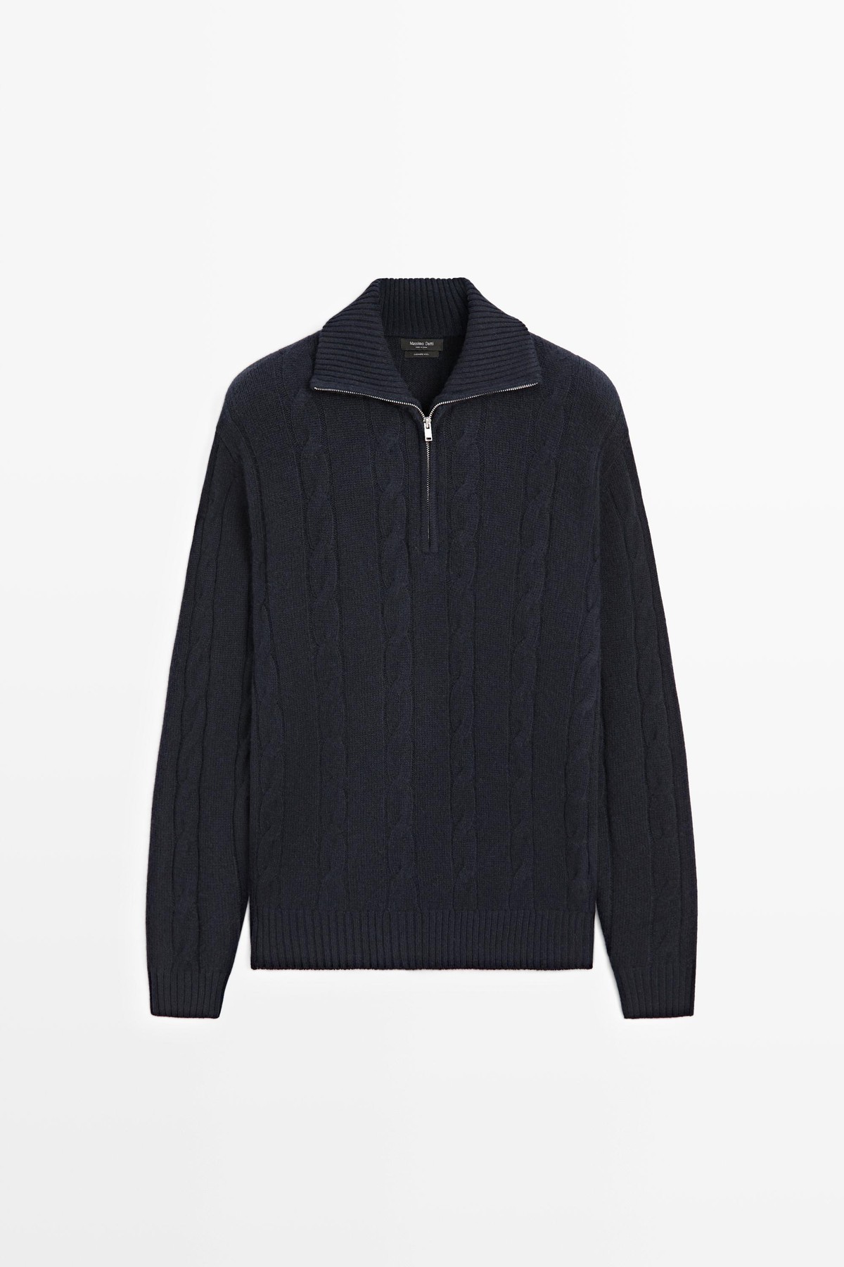 마시모두띠 케이블 니트 하프집업 스웨터 1298/215 NAVY BLUE