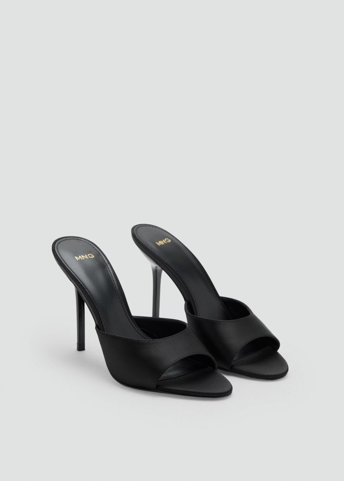 망고 라운드 오픈토 하이힐 샌들 37087774_99 NEGRO