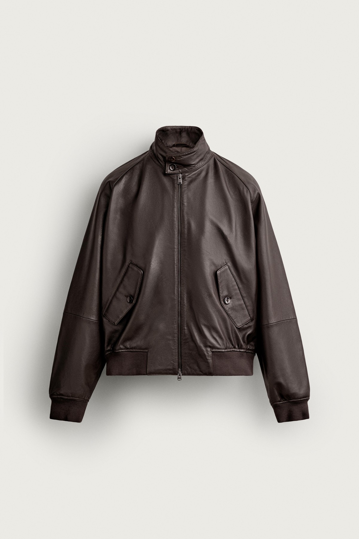자라 릴렉스핏 레더 하이넥 자켓 2521/652/716 DARK BROWN