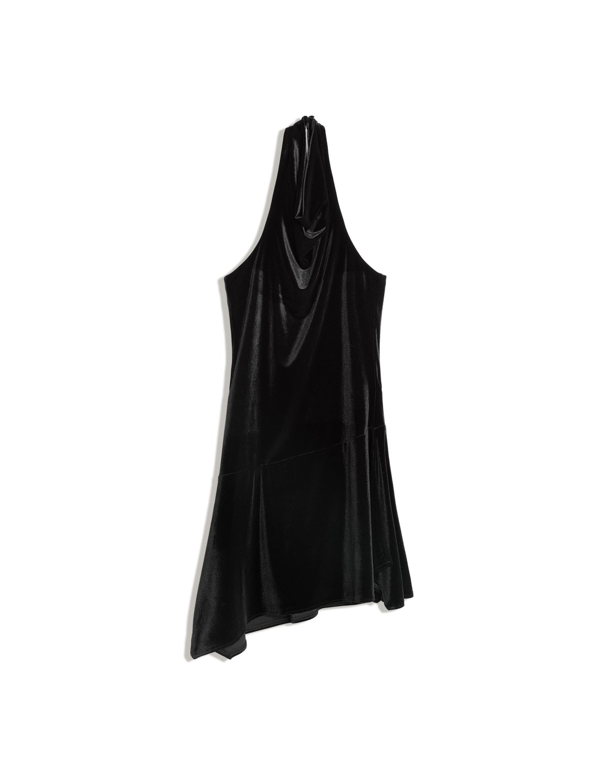 버쉬카 벨벳 드레이프 홀터 미니 원피스 3946/710 BLACK