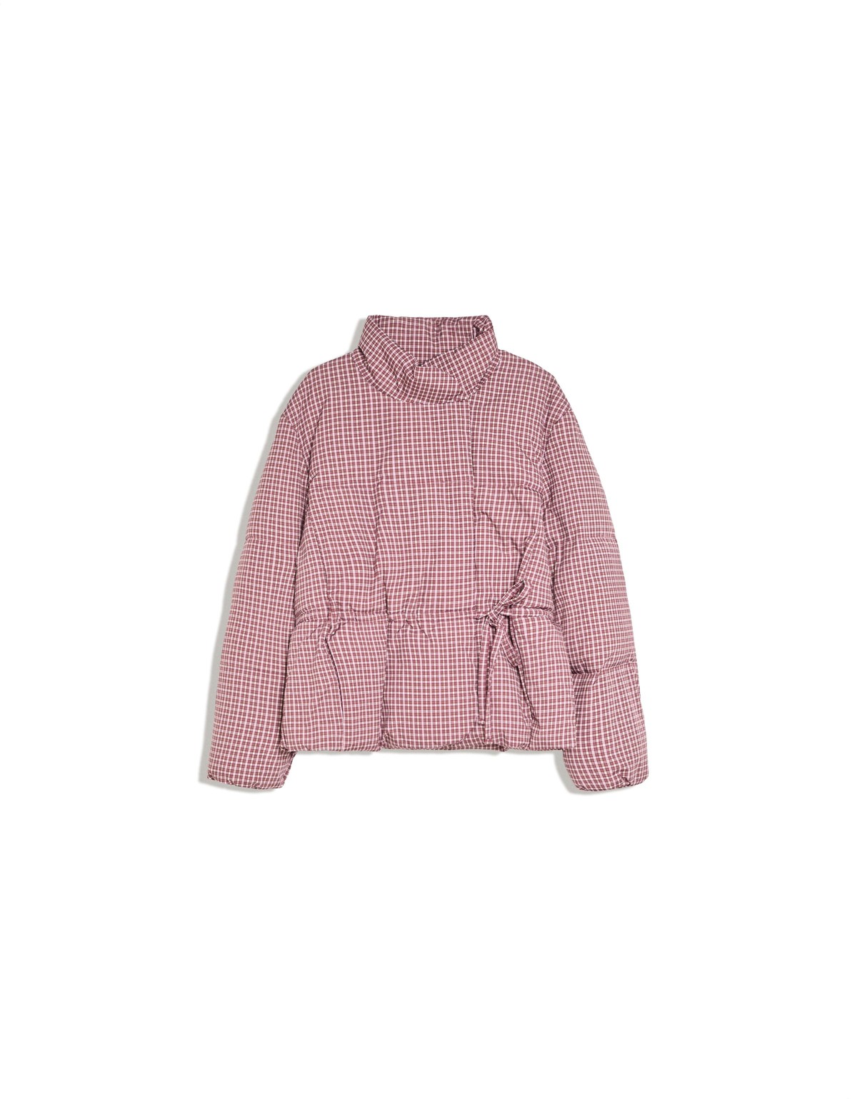 버쉬카 오버사이즈 체크 패딩 자켓 2936/759 BURGUNDY