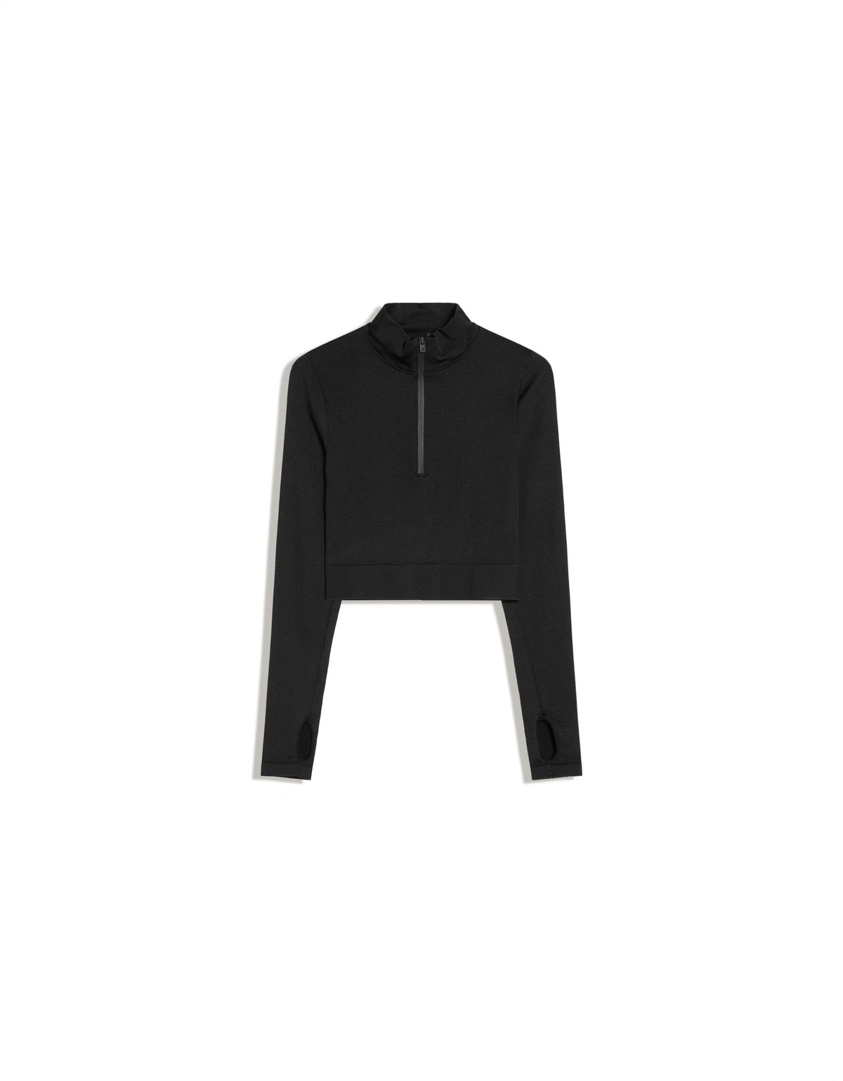 버쉬카 크롭 하프집업 스웨트셔츠 4242/254 BLACK