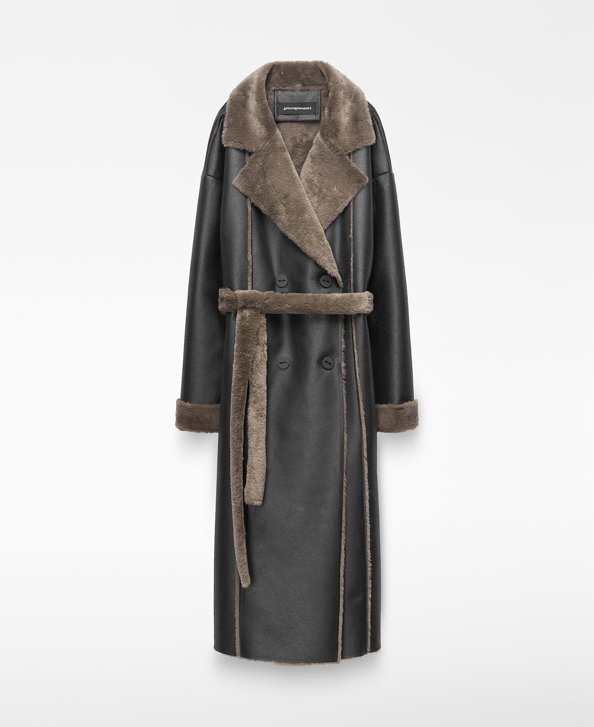 아돌포도밍게즈 가죽 이펙트 양면 롱 코트 275073056162 BLACK/CAMEL