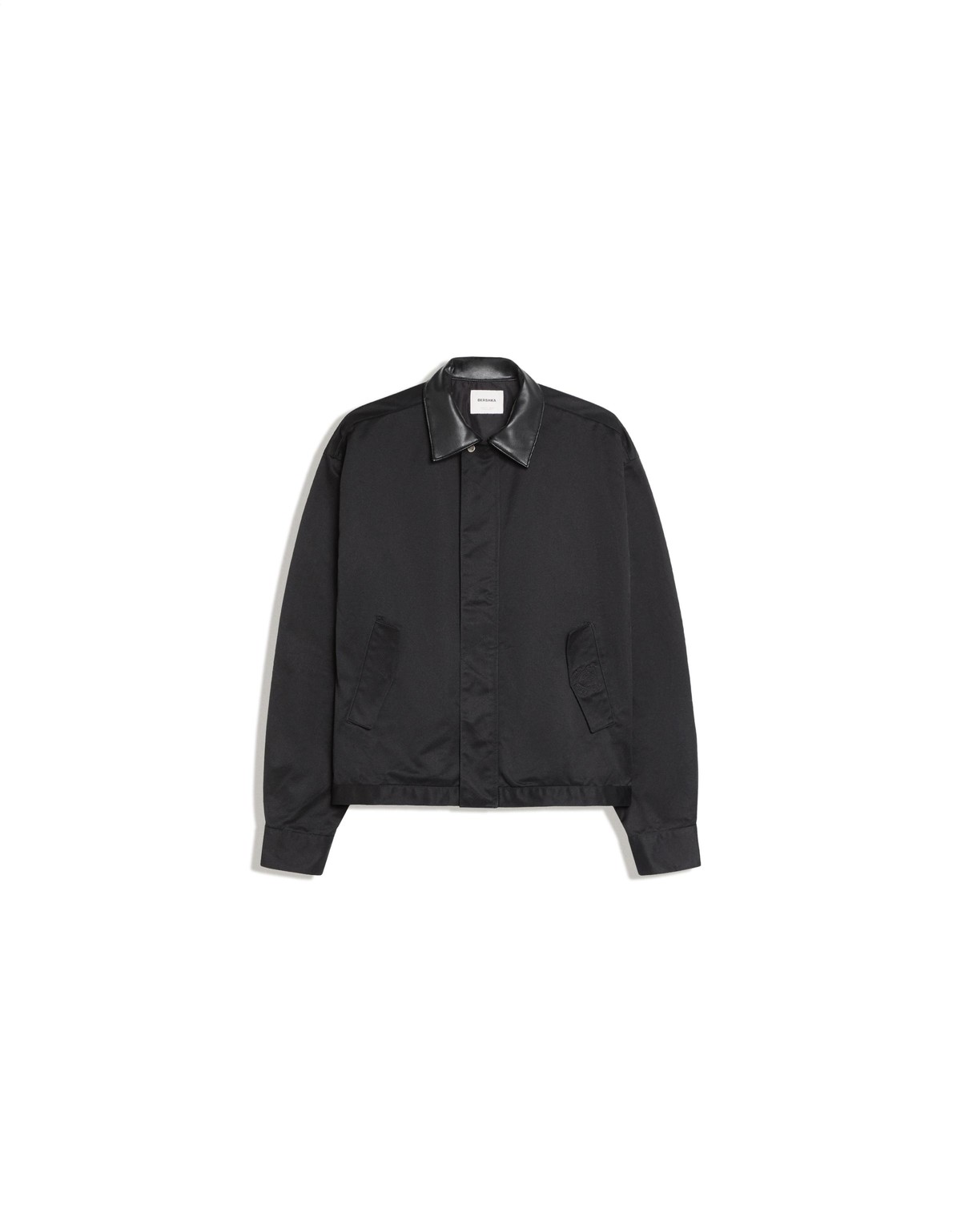 버쉬카 박시 자수 배색 카라 자켓 4145/721 BLACK
