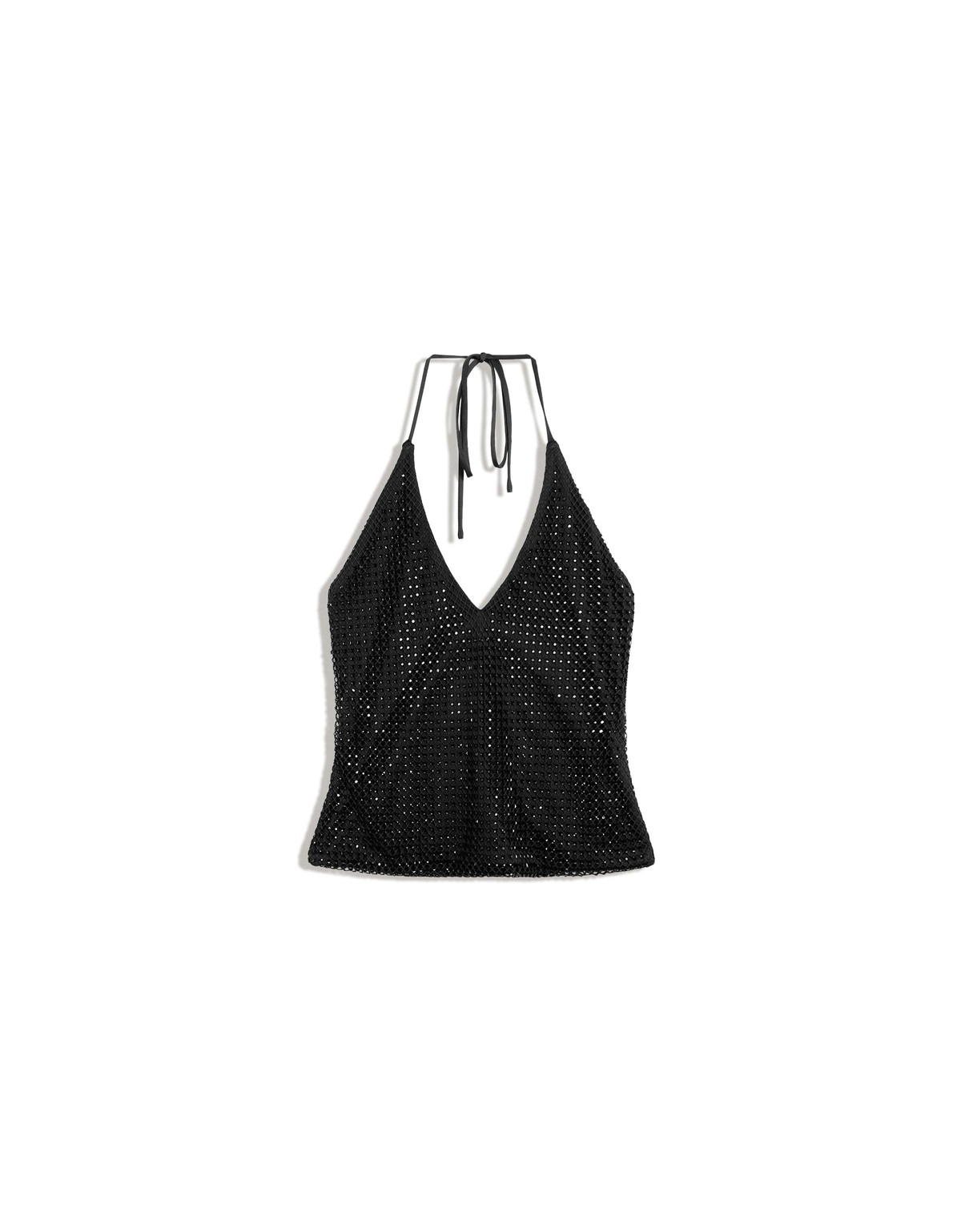 버쉬카 라인스톤 홀터넥 브이넥 탑 3465/331 BLACK