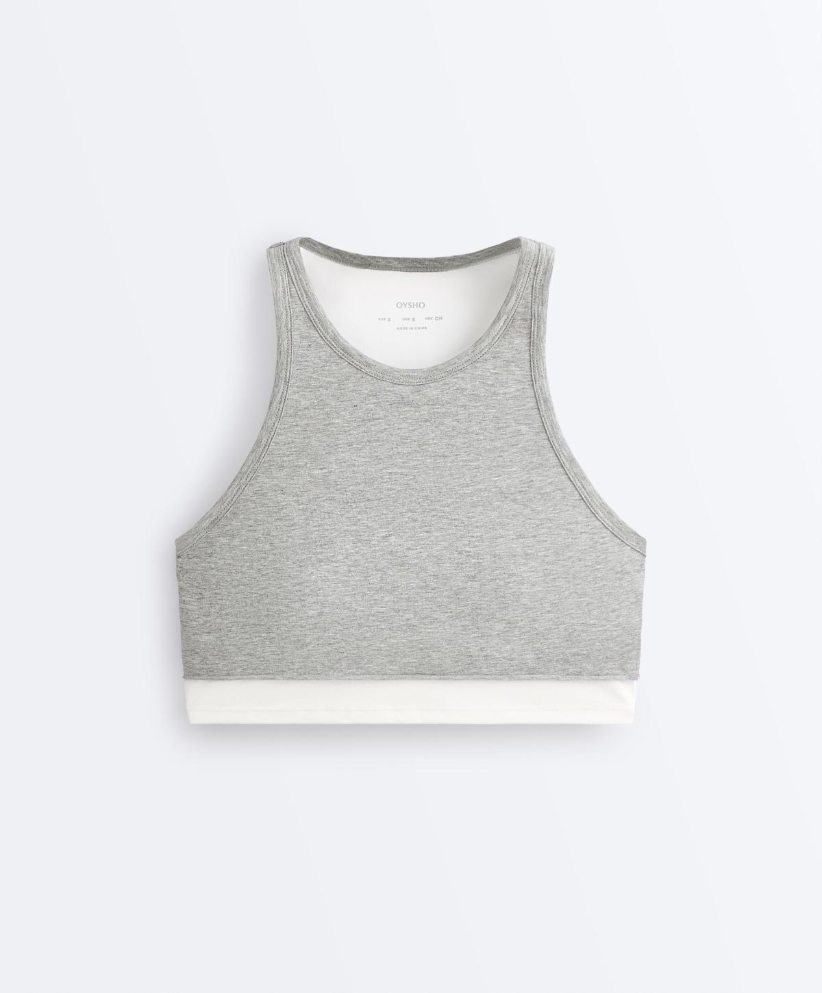 오이쇼 마블 오버레이 홀터넥 탱크탑 4334/904/812 GREY MELANGE