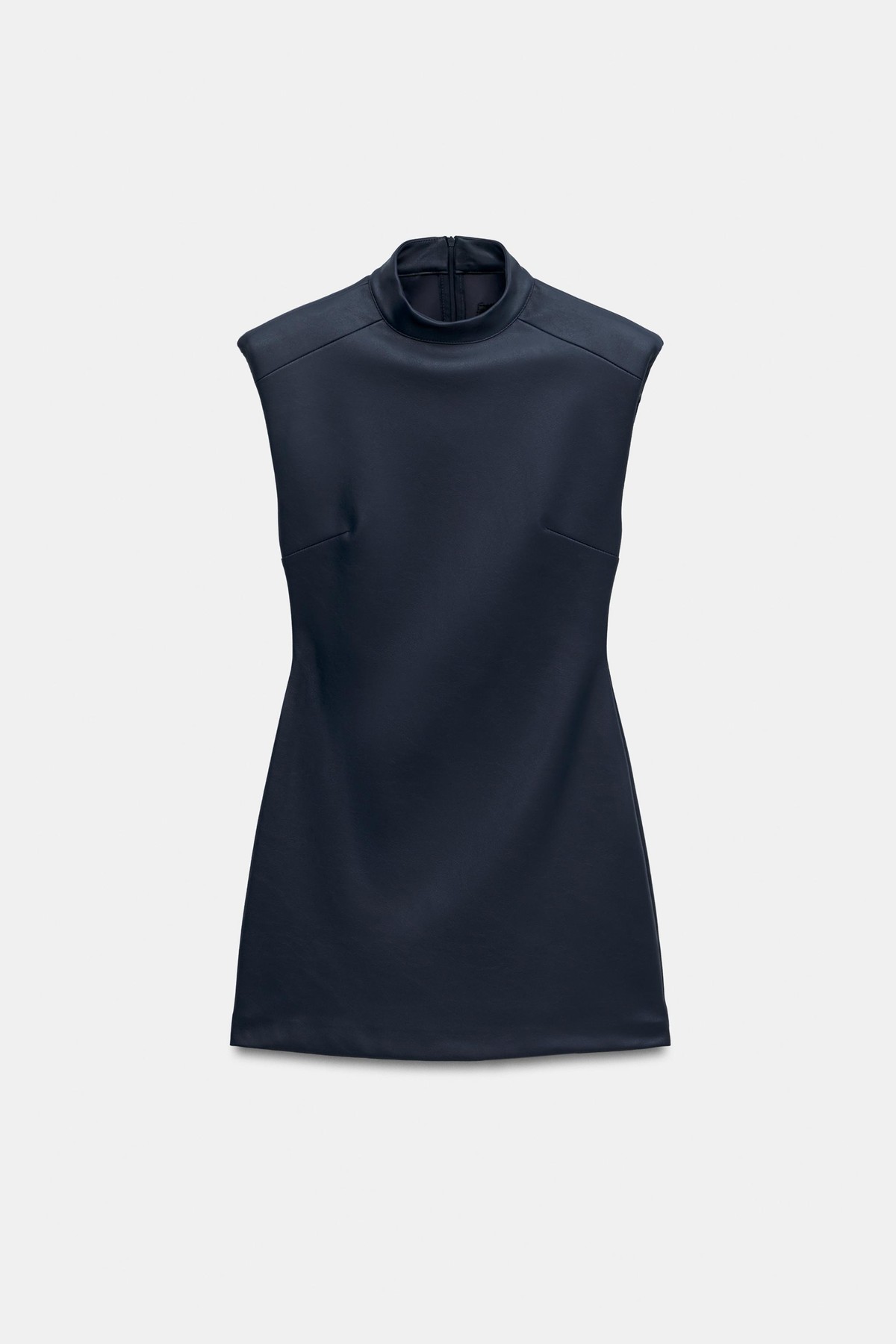 자라 레더 이펙트 민소매 미니 원피스 7891/244/401 NAVY BLUE