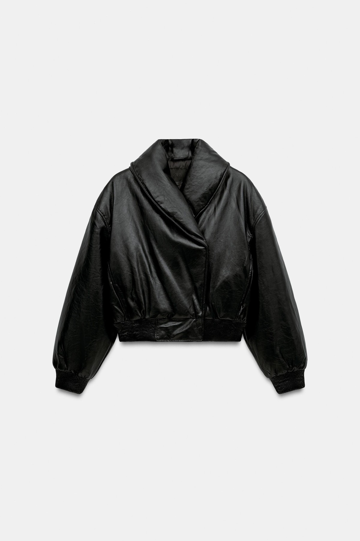 자라 레더 이펙트 패딩 아노락 점퍼 4749/717/800 BLACK