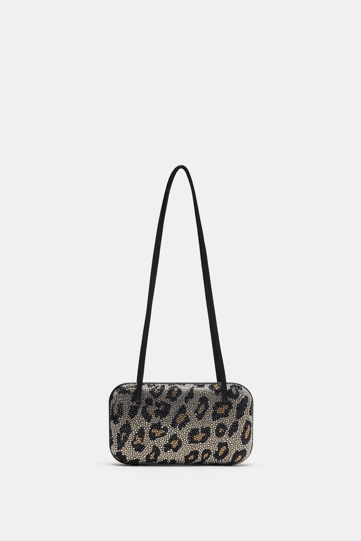 자라 라인스톤 미니 박스 숄더백 6221/810/195 LEOPARD