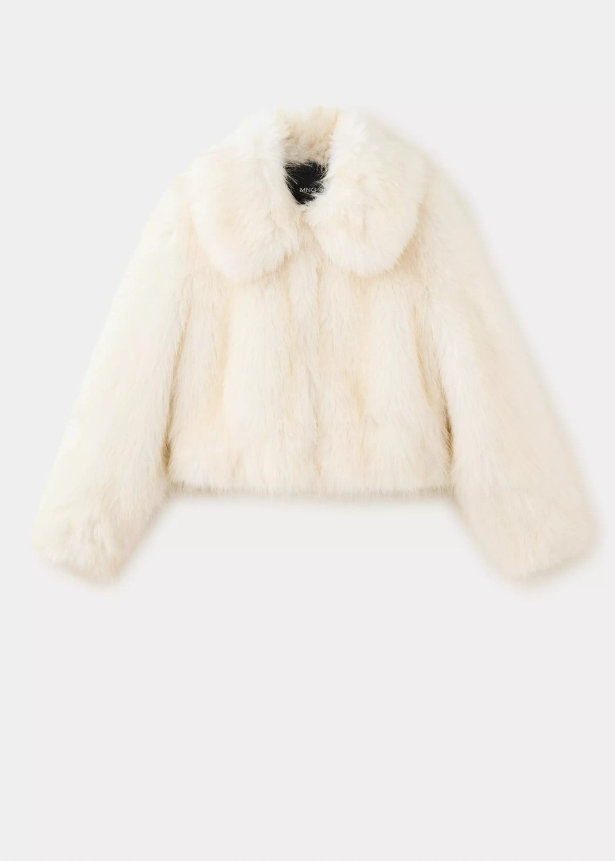망고 라펠 크롭 퍼 자켓 37089126_01 BLANCO