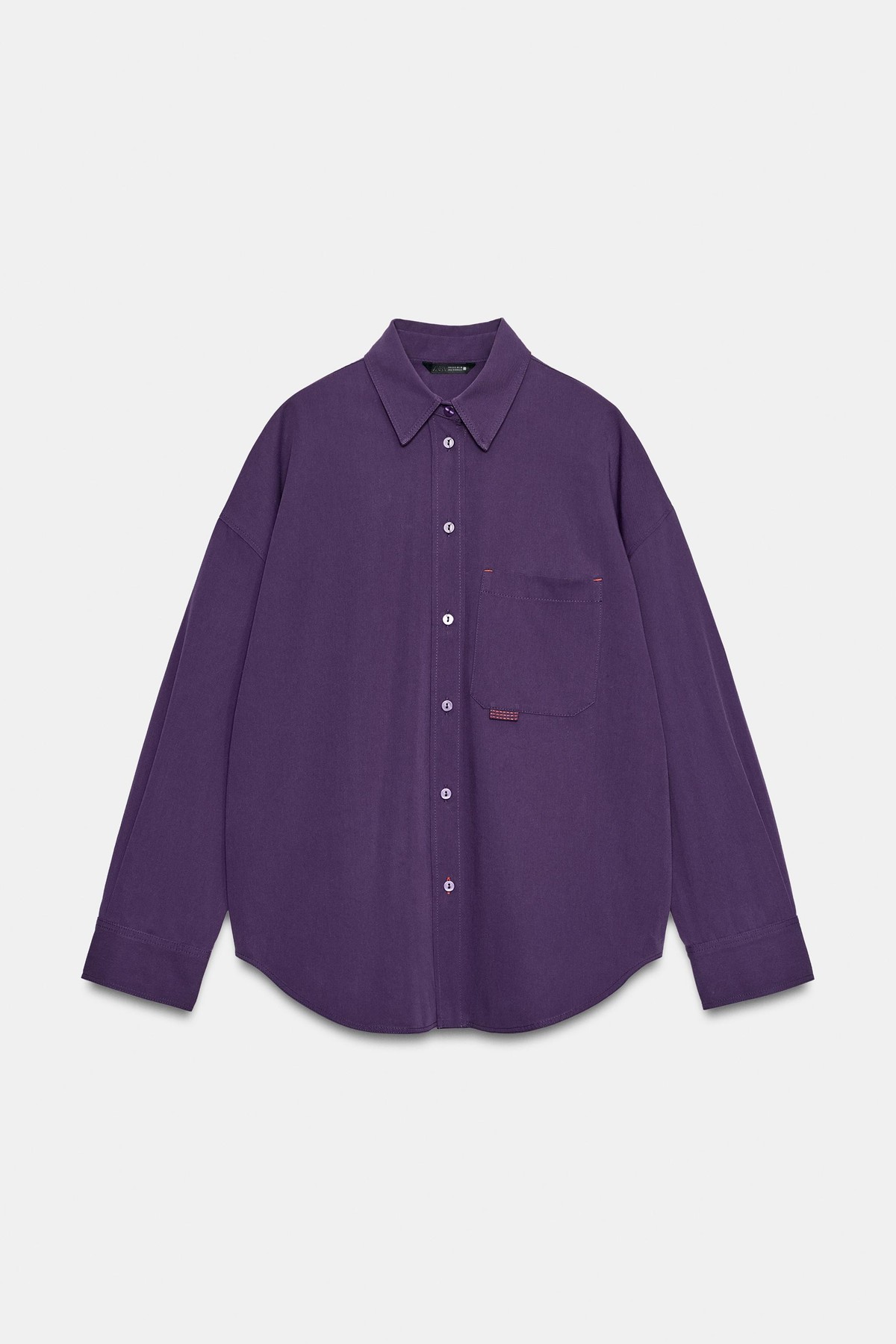 자라 오버사이즈 백 버클 긴팔 셔츠 8672/457/611 PURPLE