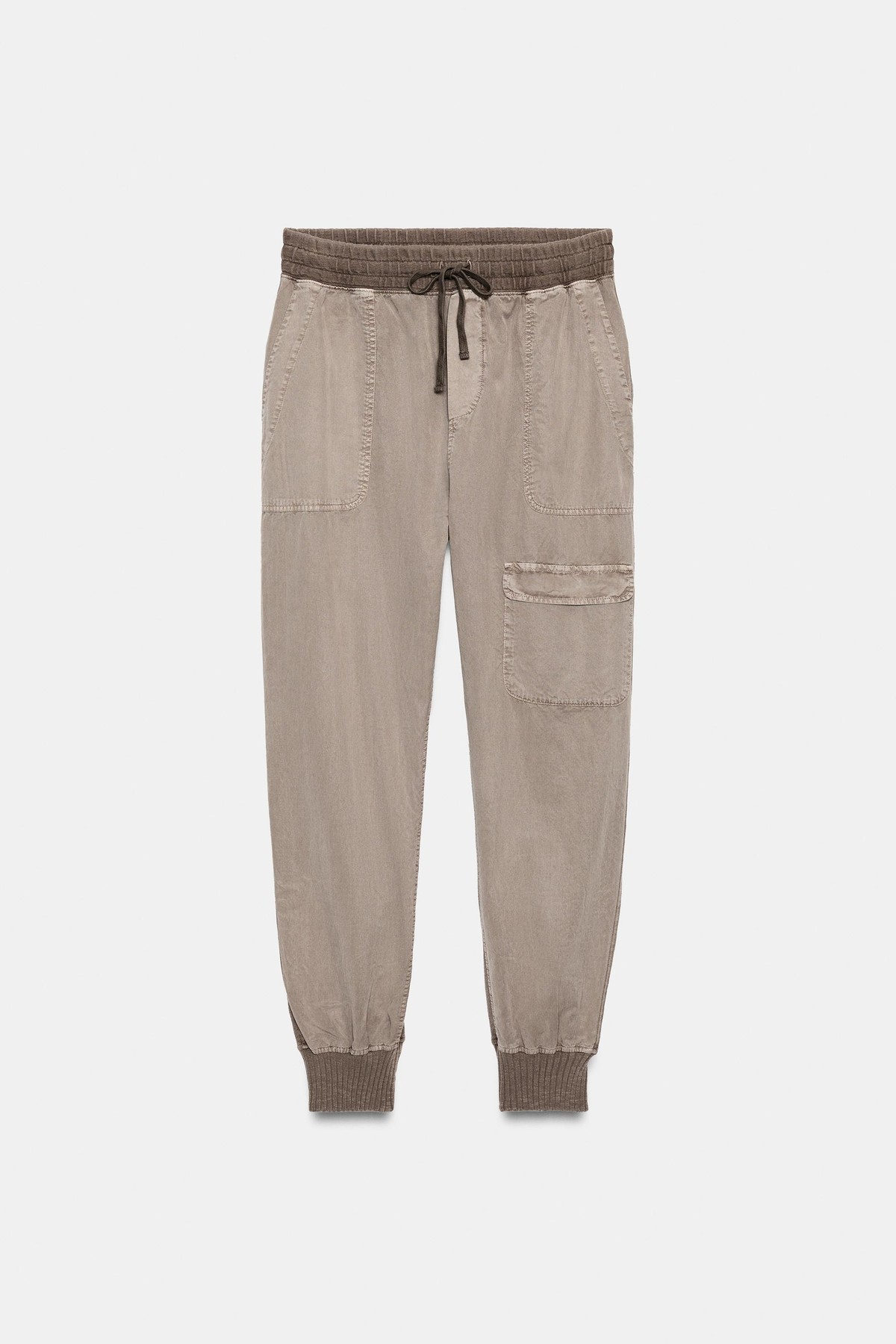 자라 배색 카고 조거 팬츠 0085/825/737 BROWN / TAUPE