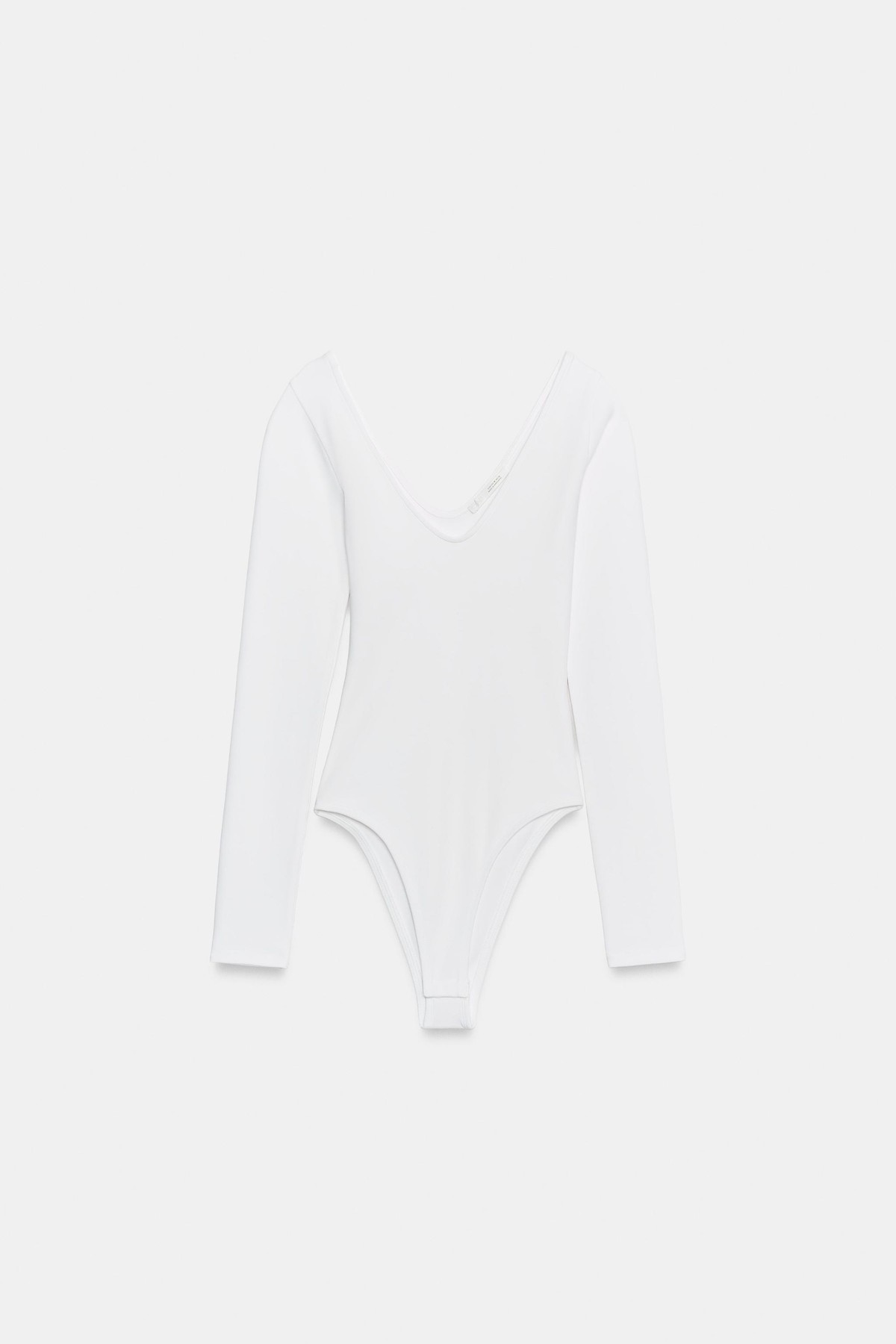 자라 V넥 코튼 혼방 긴팔 바디수트 2335/660/250 WHITE