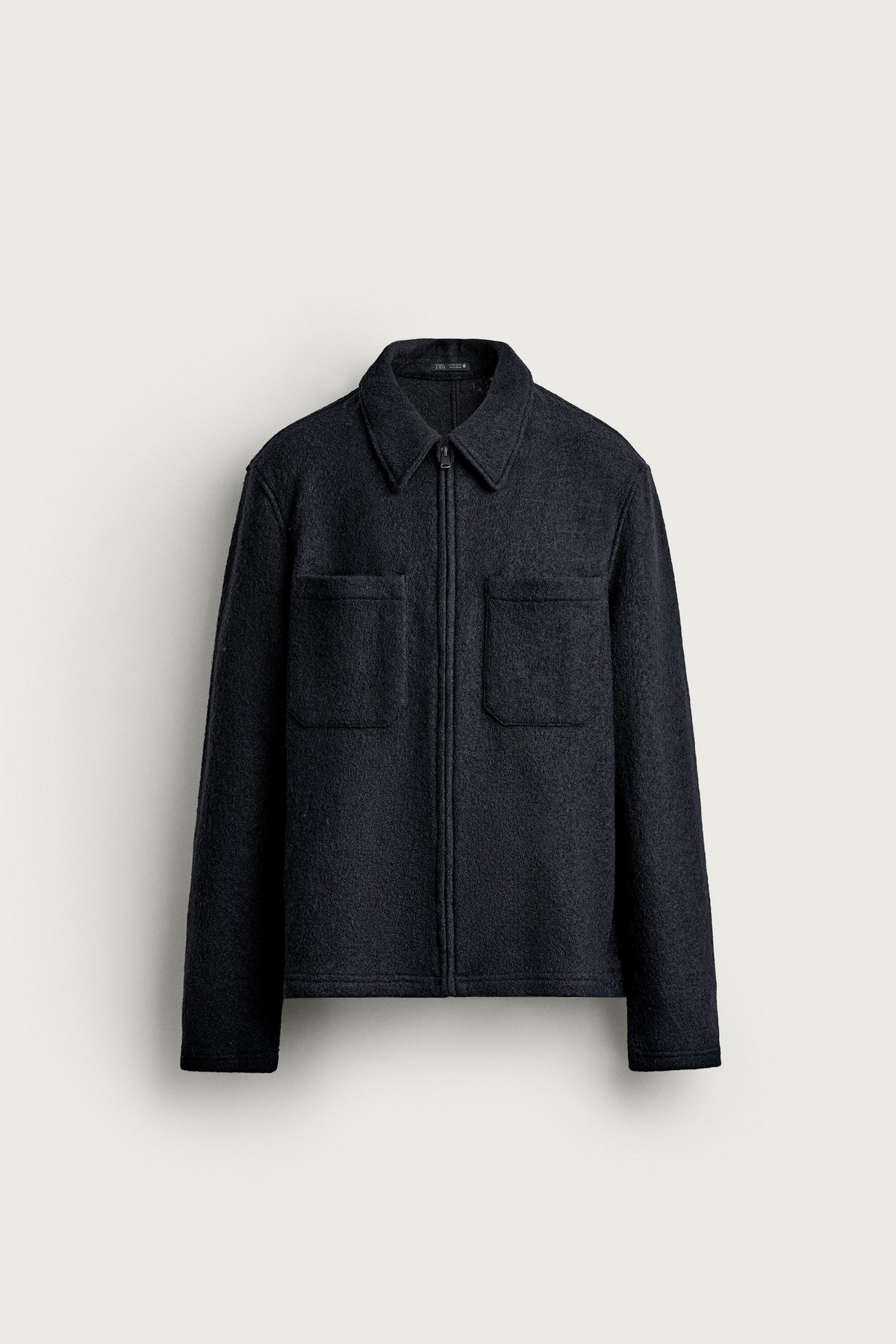 자라 텍스처 비스코스 울 오버셔츠 9621/002/422 DARK NAVY