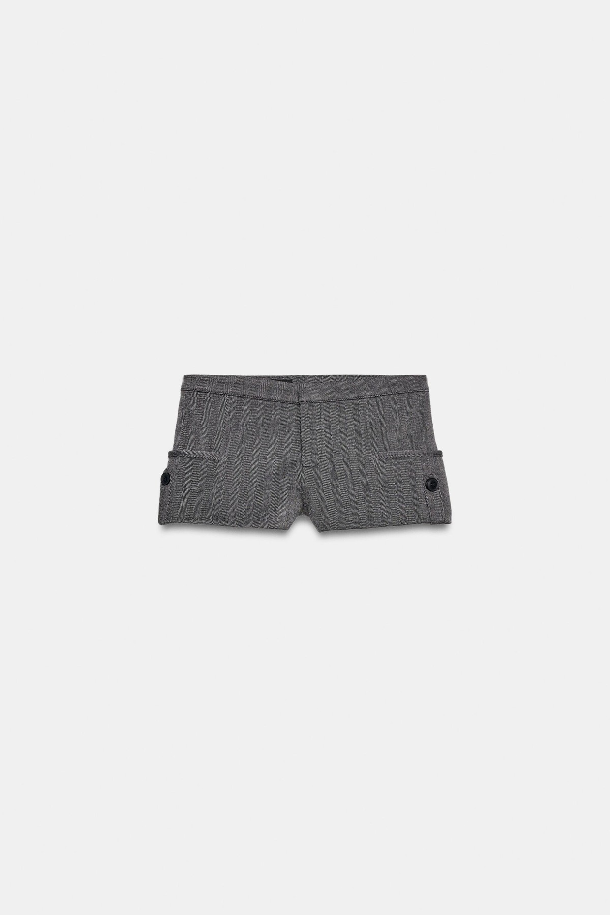 자라 로우라이즈 미니 반바지 1255/602/093 BLACK / ECRU