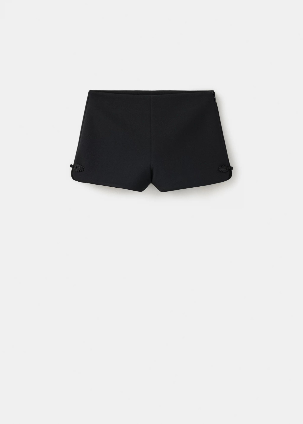 망고 자수 디테일 미니 반바지 37049123_99 NEGRO