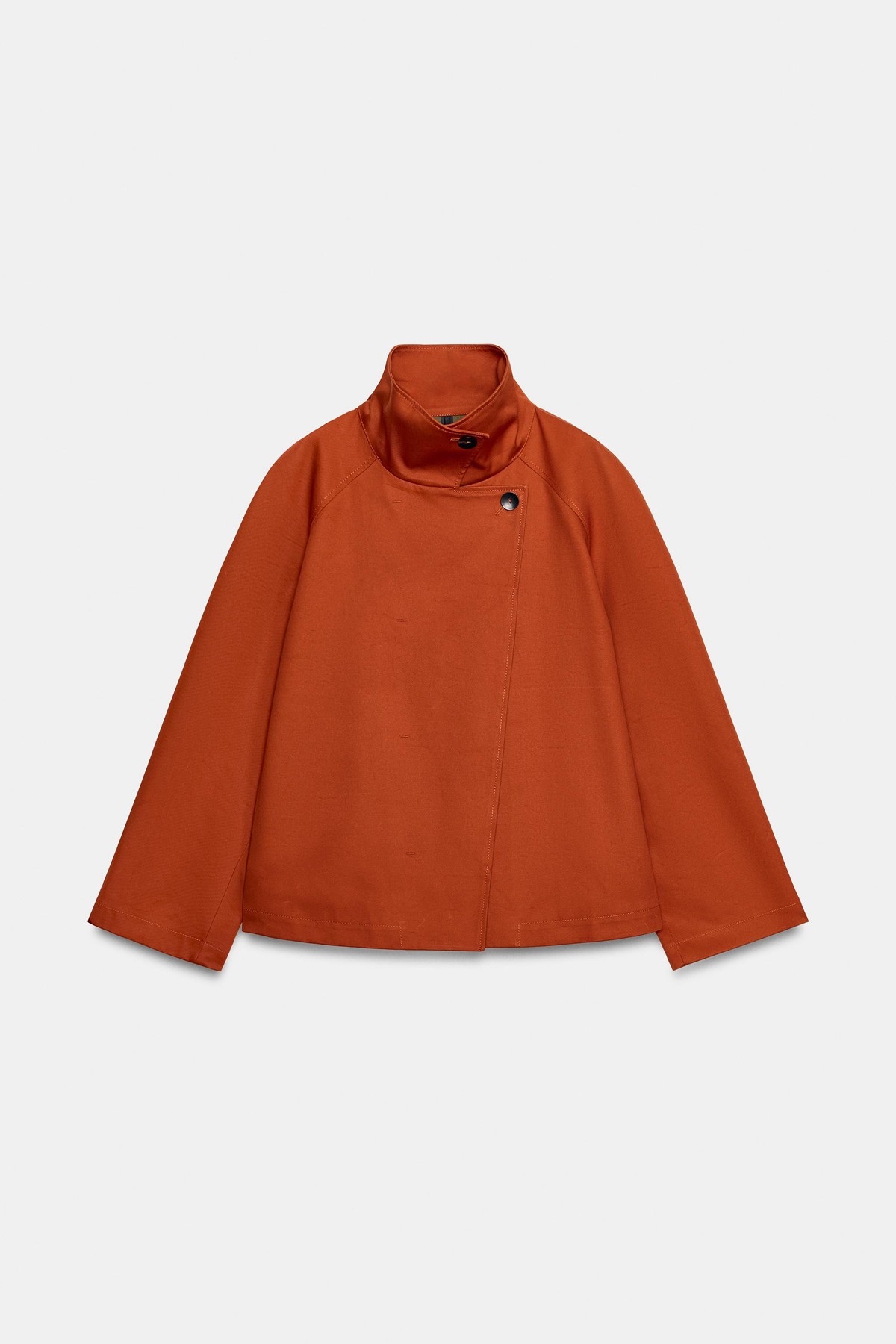 자라 하이넥 숏 트렌치 코트 3811/278/642 DARK ORANGE