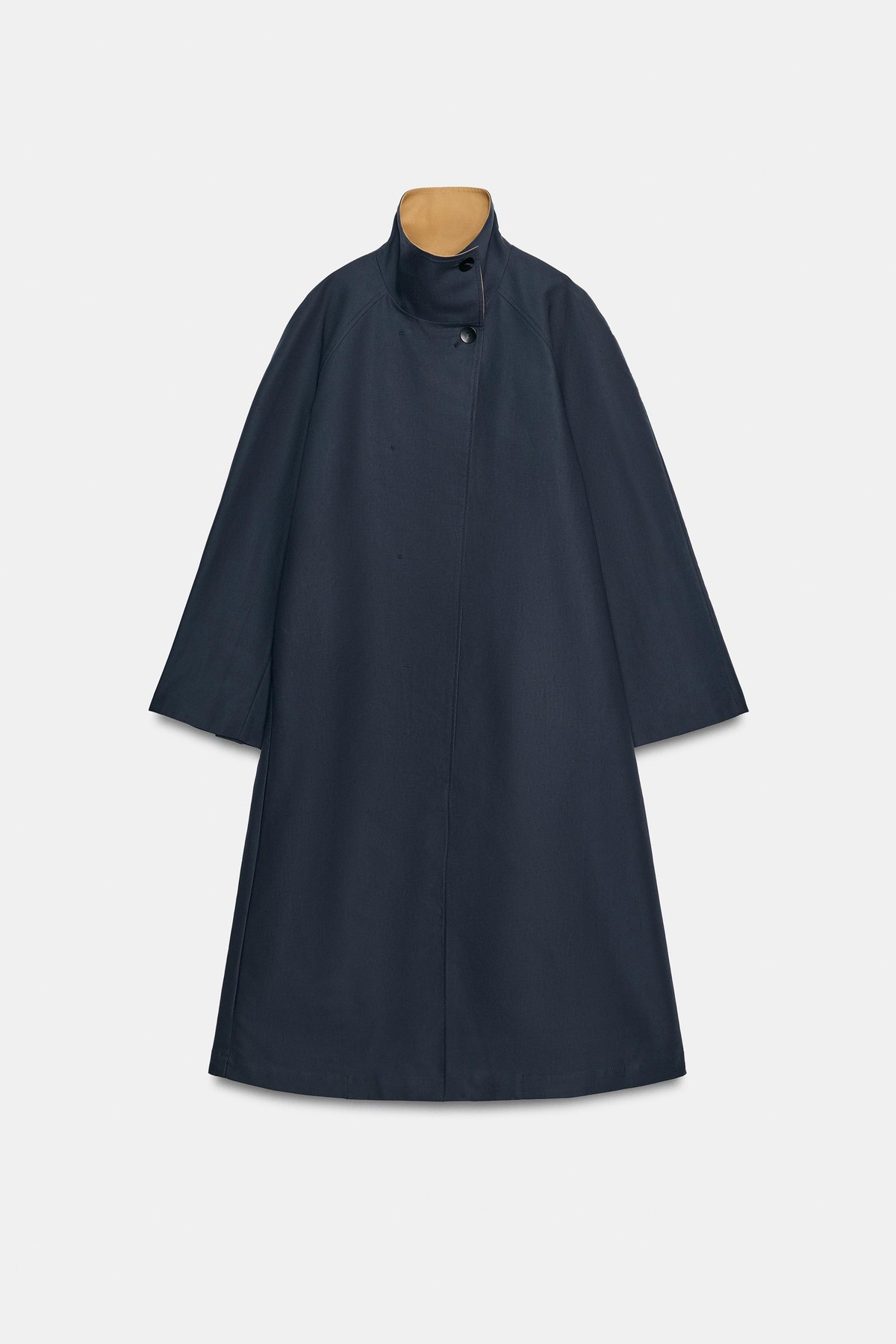 자라 하이넥 롱 트렌치 코트 3811/243/422 DARK NAVY