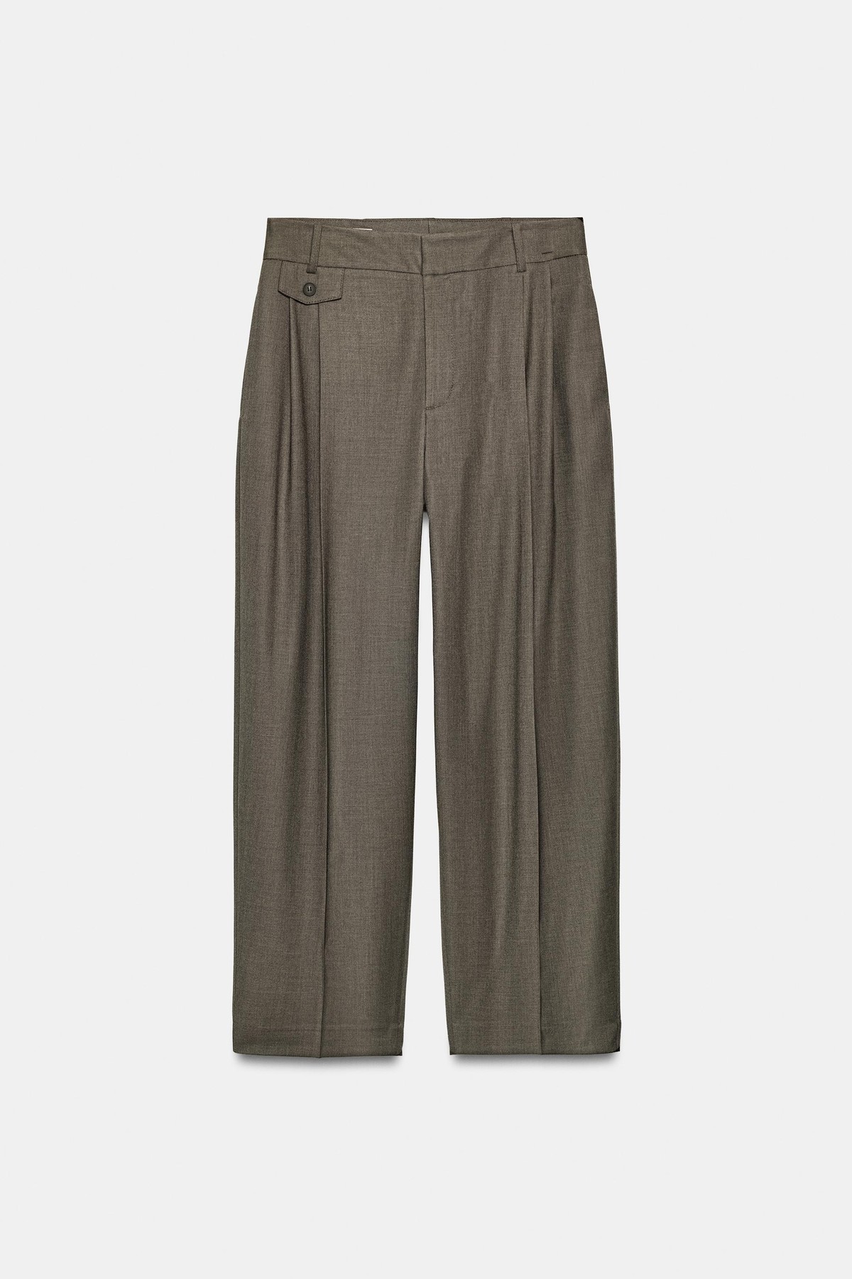 자라 핀턱 캐롯핏 슬랙스 팬츠 8913/666/700 BROWN