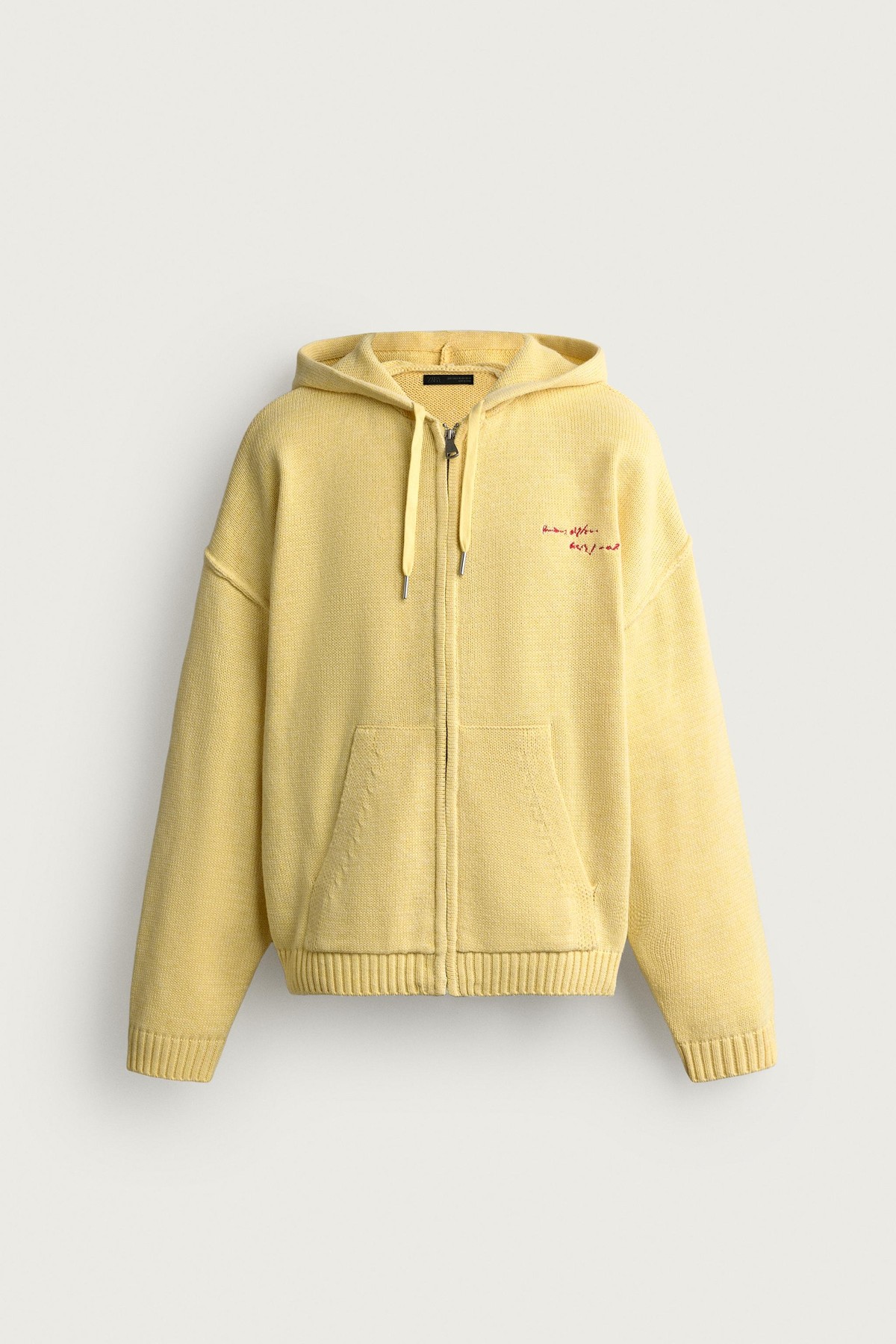 자라 릴렉스핏 자수 니트 후드 집업 9598/380/300 YELLOW