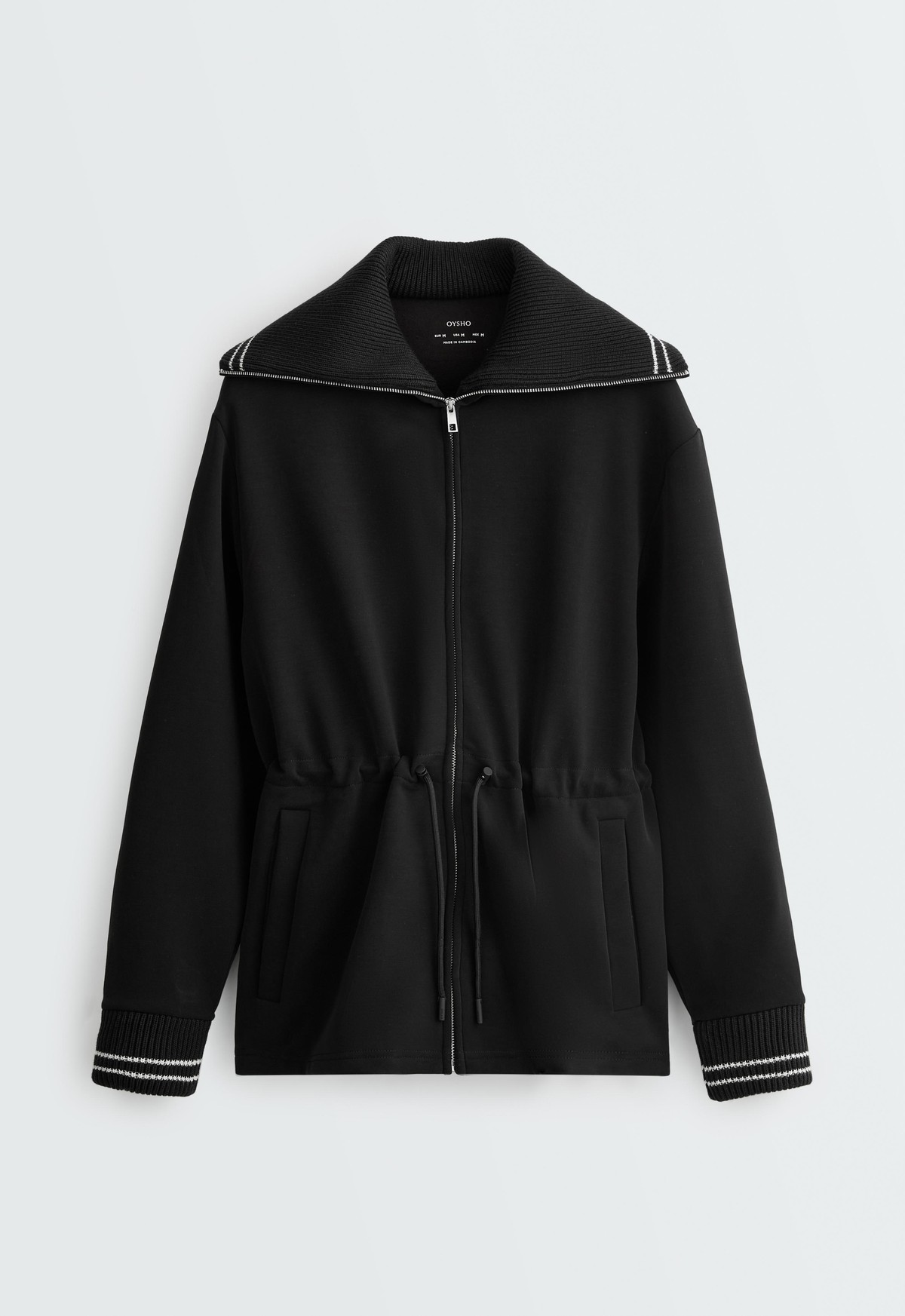 오이쇼 모달 기모 파이핑 집업 자켓 6910/746/800 BLACK