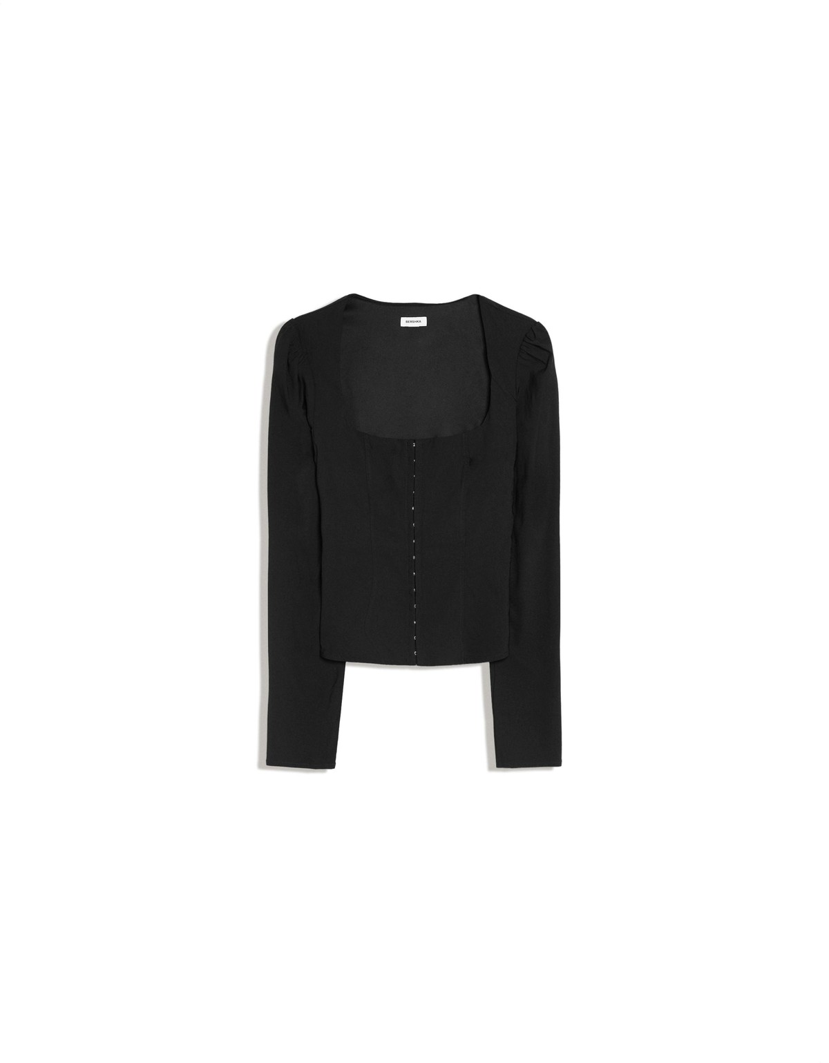 버쉬카 스퀘어넥 코르셋 긴팔 탑 4247/710 BLACK