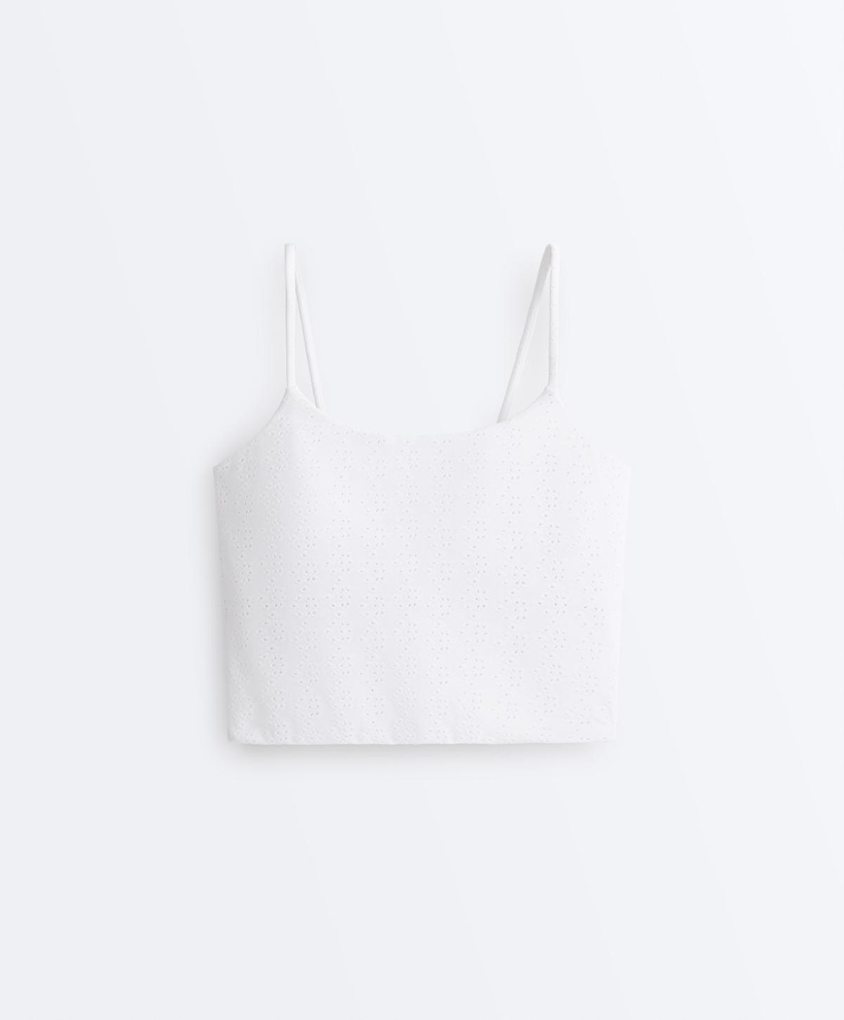오이쇼 자수 컴포트럭스 탱크탑 4789/057/251 WHITE