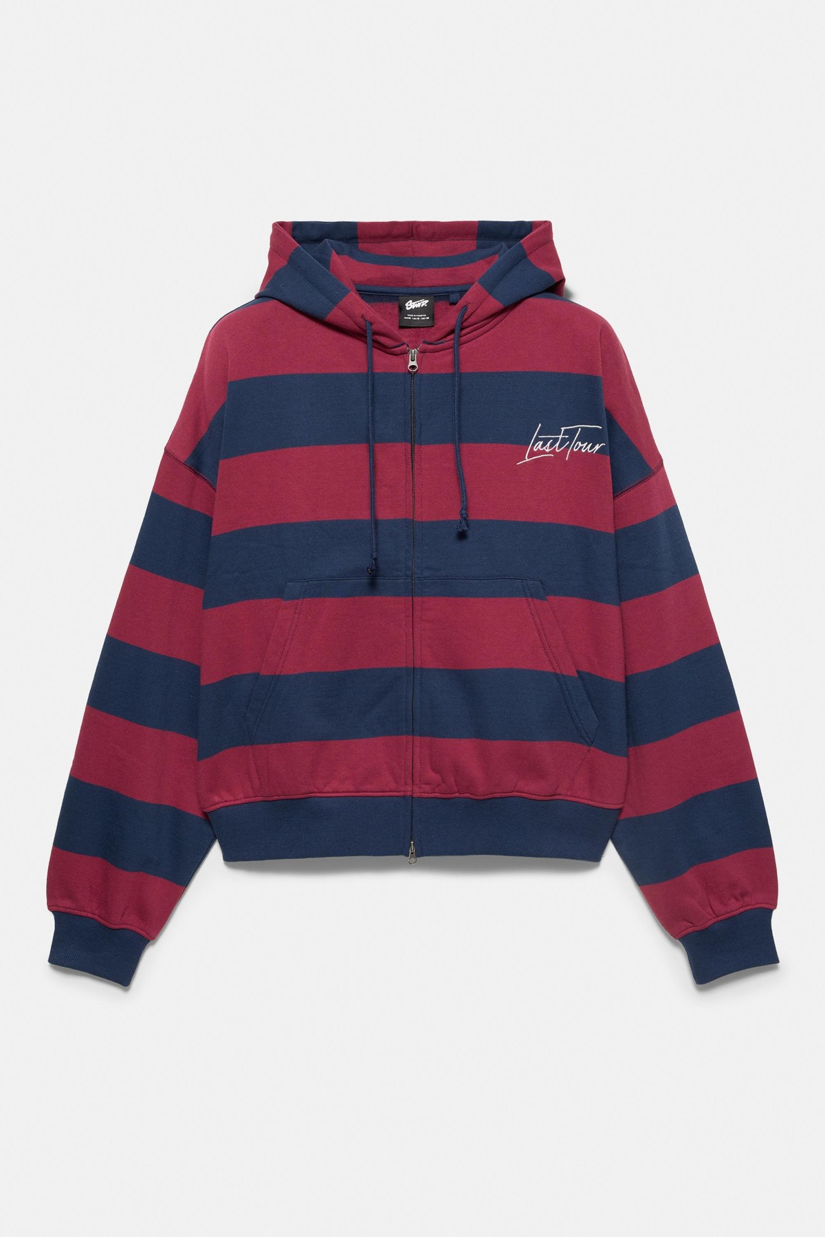 풀앤베어 오버핏 스트라이프 후드 집업 7551/532 NAVY